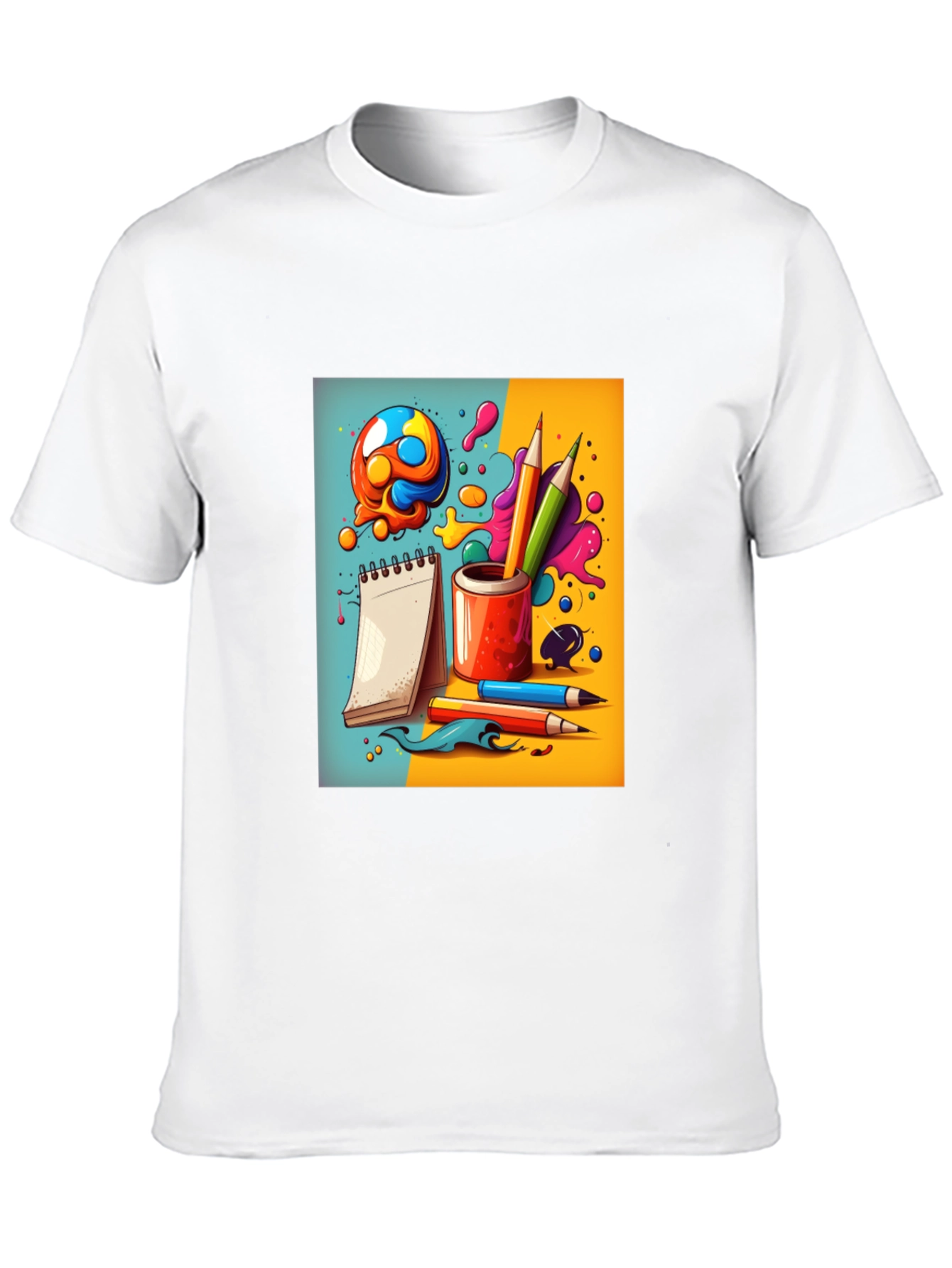 Black Creative Doodles Graphic T-Shirt - Artist's Dream view 10