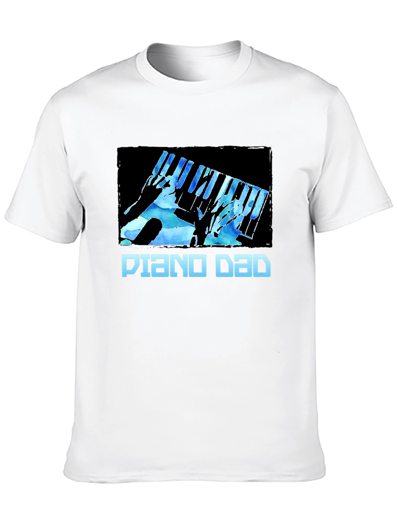 Black Piano Dad Graphic T-Shirt - Musician's Gift view 10