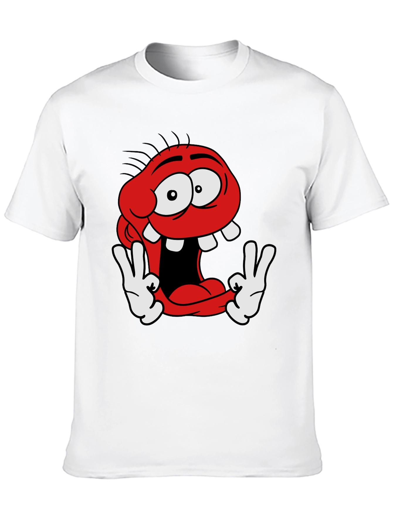 Black Funny Cartoon Character Graphic Tee view 10