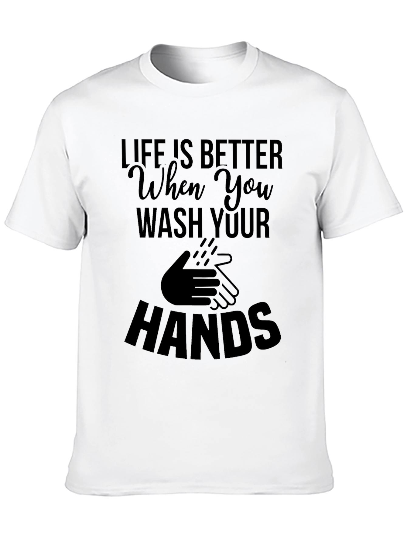 Black Wash Your Hands Black T-Shirt view 10