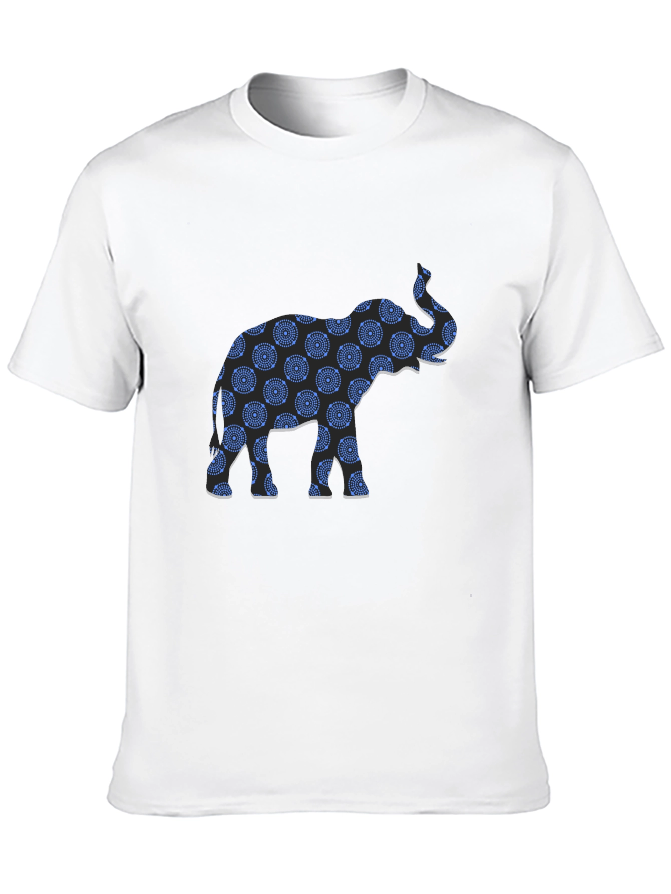 Black Elephant Print Black T-Shirt view 10
