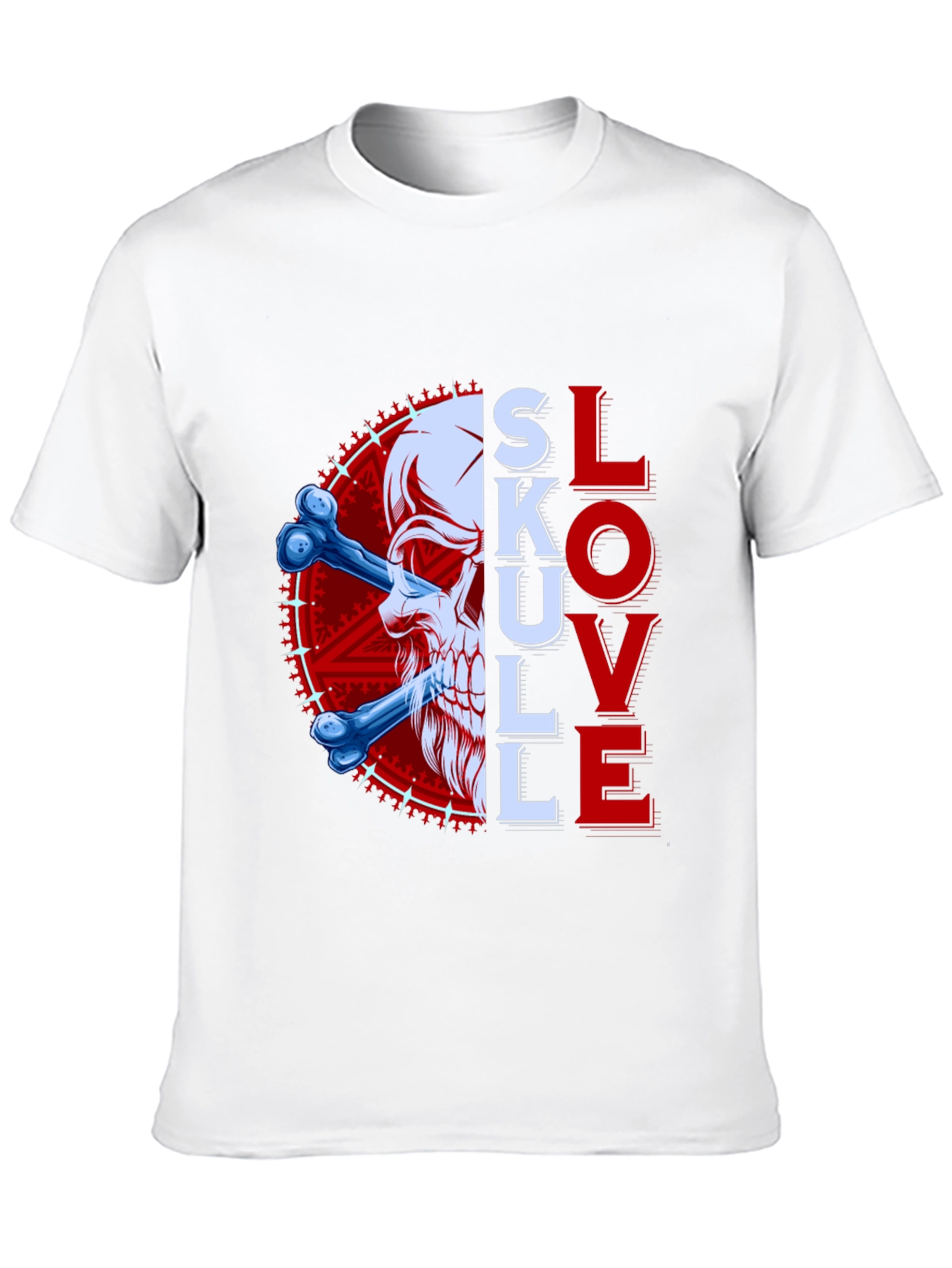 Black Skull & Bones Graphic Tee - Love and Death Shirt view 10