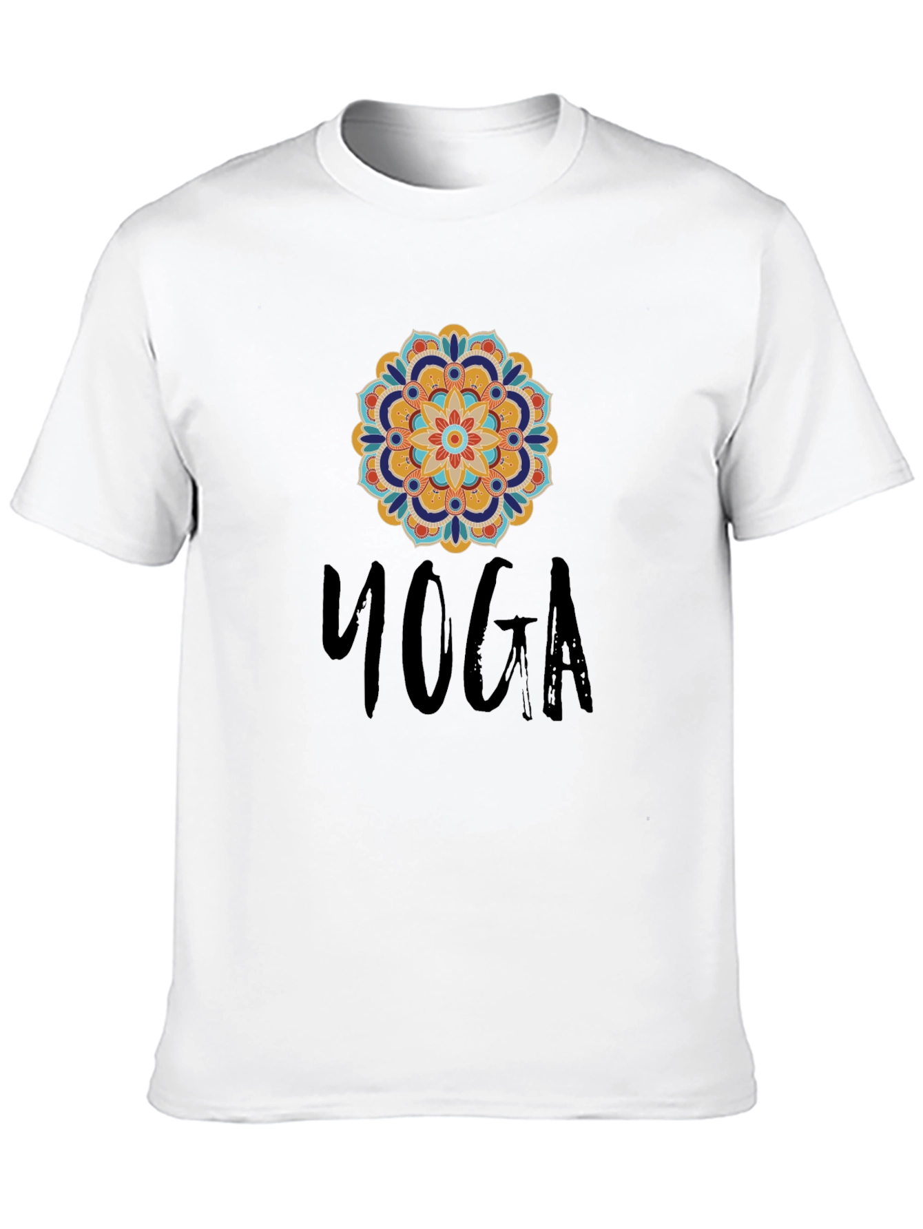 Black Yoga Mandala Graphic Black T-Shirt view 10