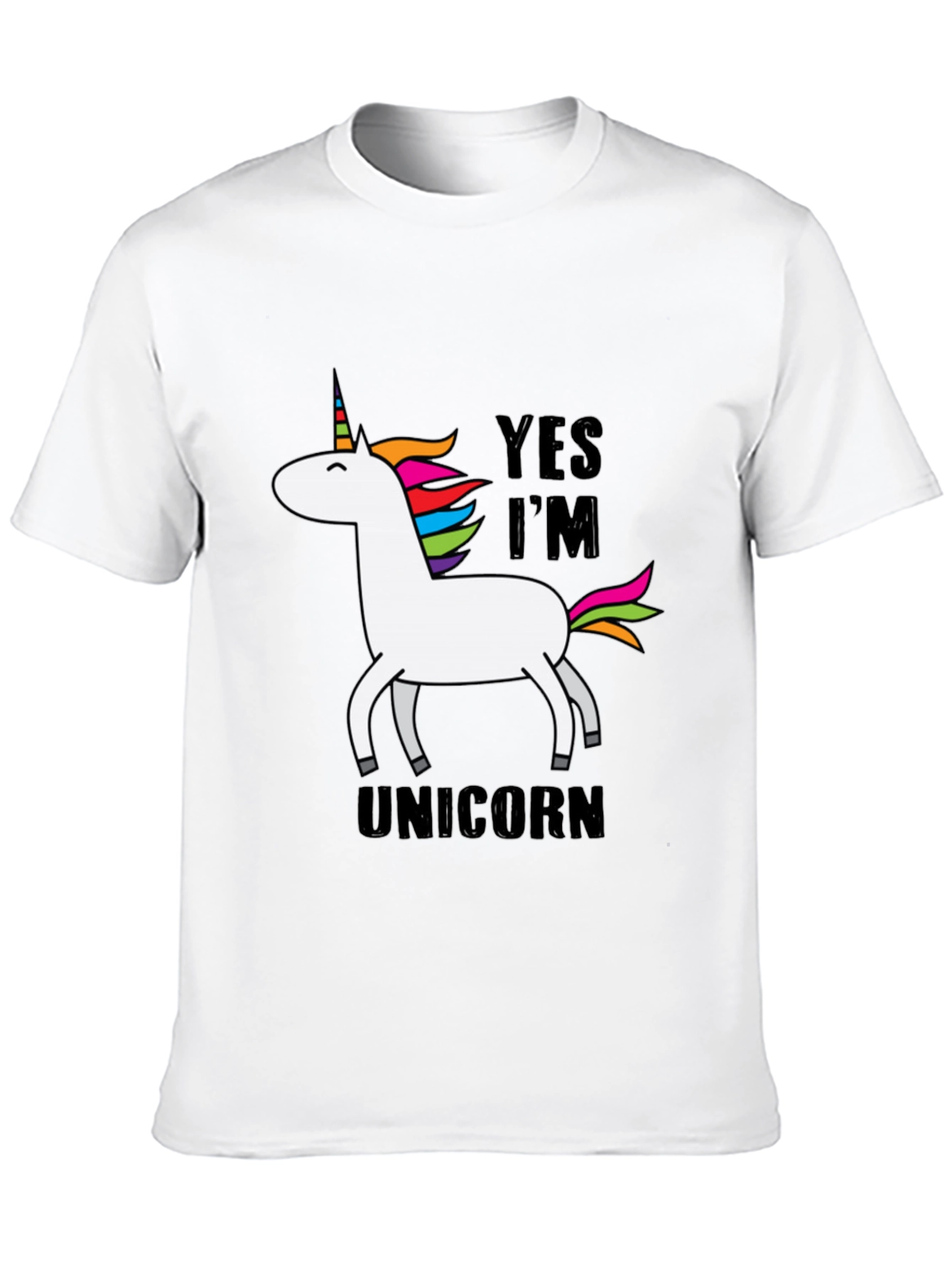 Black Yes I'm a Unicorn T-Shirt - Graphic Tee view 10