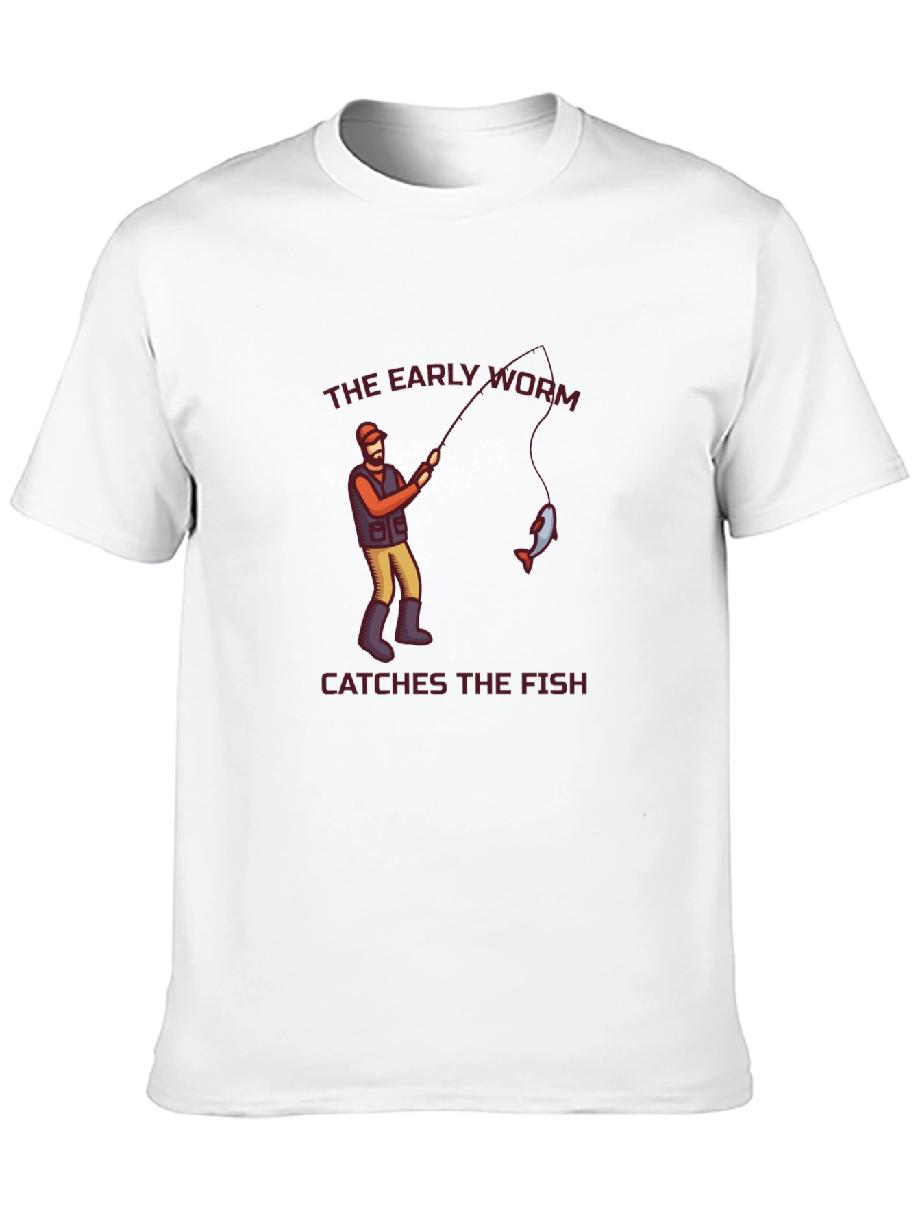Black The Early Worm Catches the Fish Graphic Tee view 10