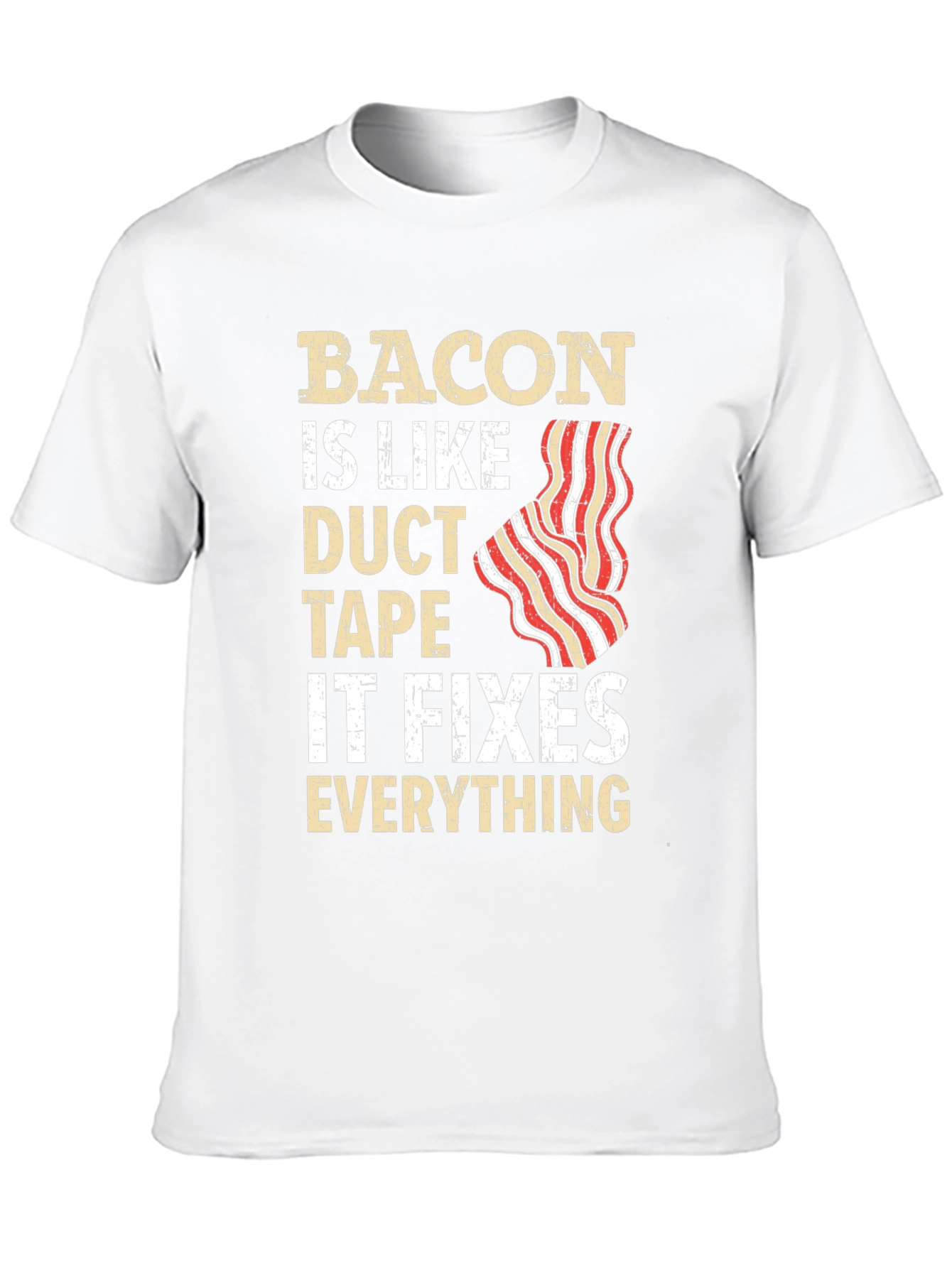 Black Bacon Duct Tape Fixes All Funny T-Shirt view 10