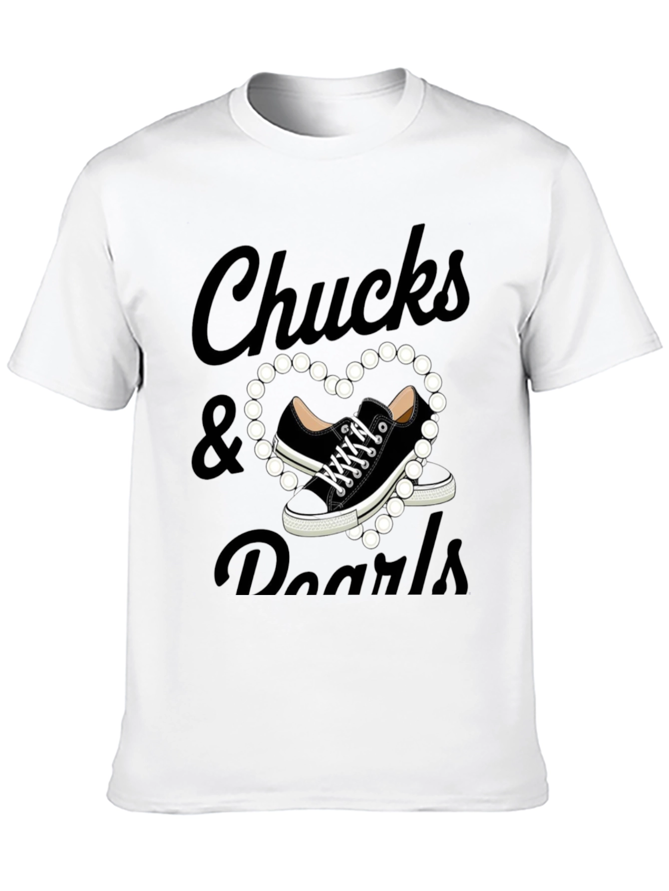 Black Chuck's & Pearls Graphic T-Shirt view 10
