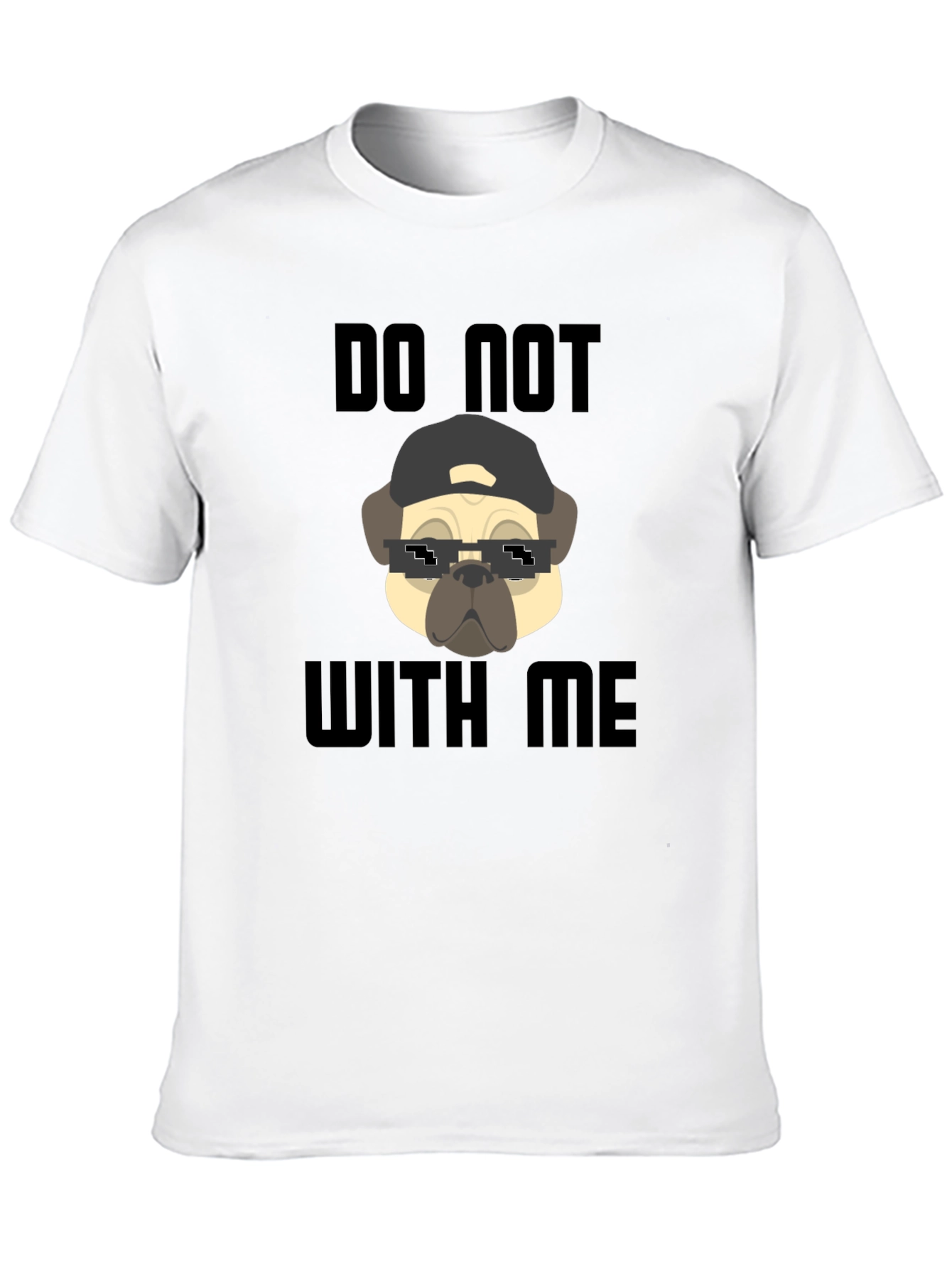 Black Funny Pug Do Not With Me Black T-Shirt view 10
