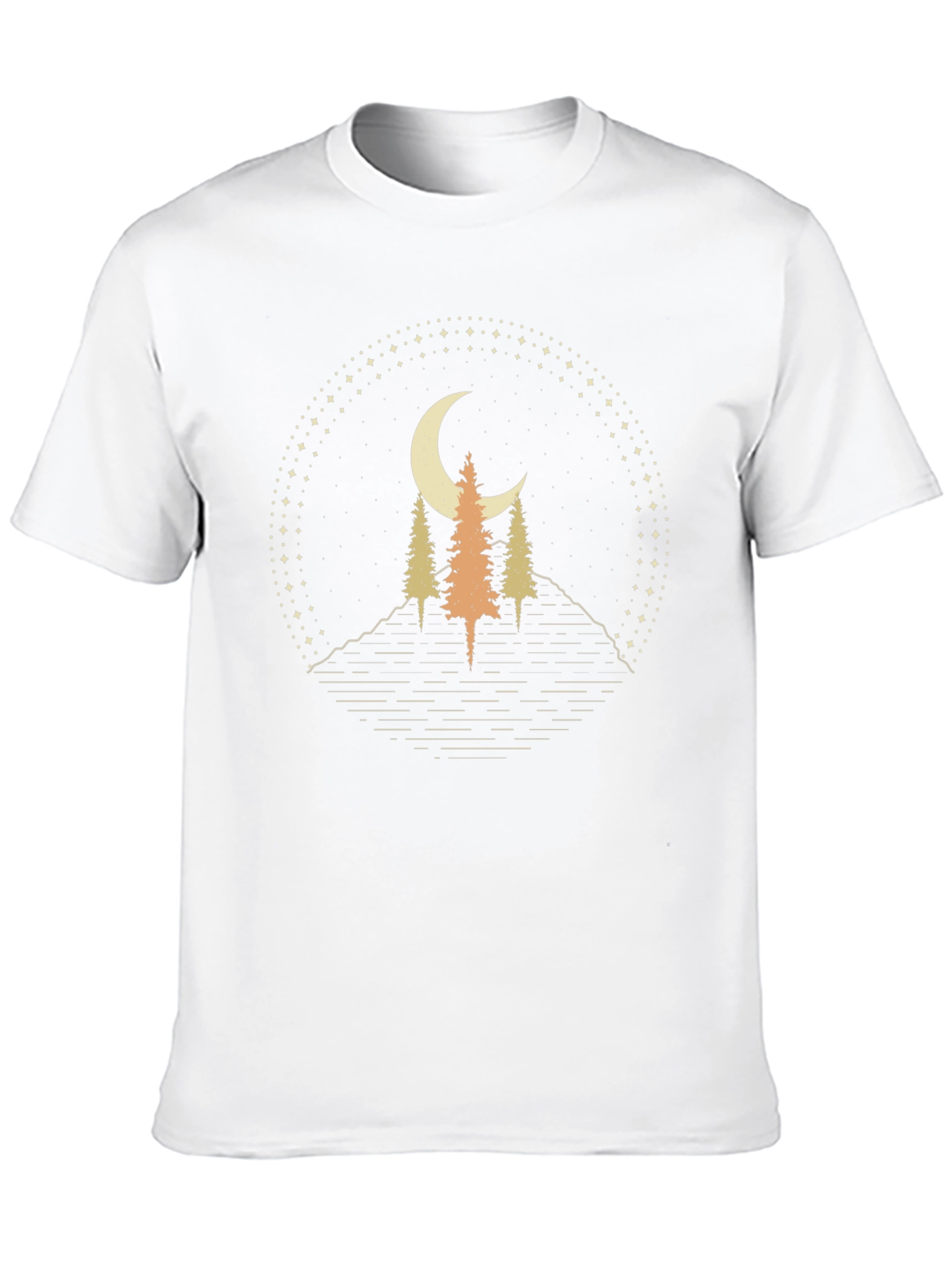 Black Night Sky Trees Graphic Tee view 10