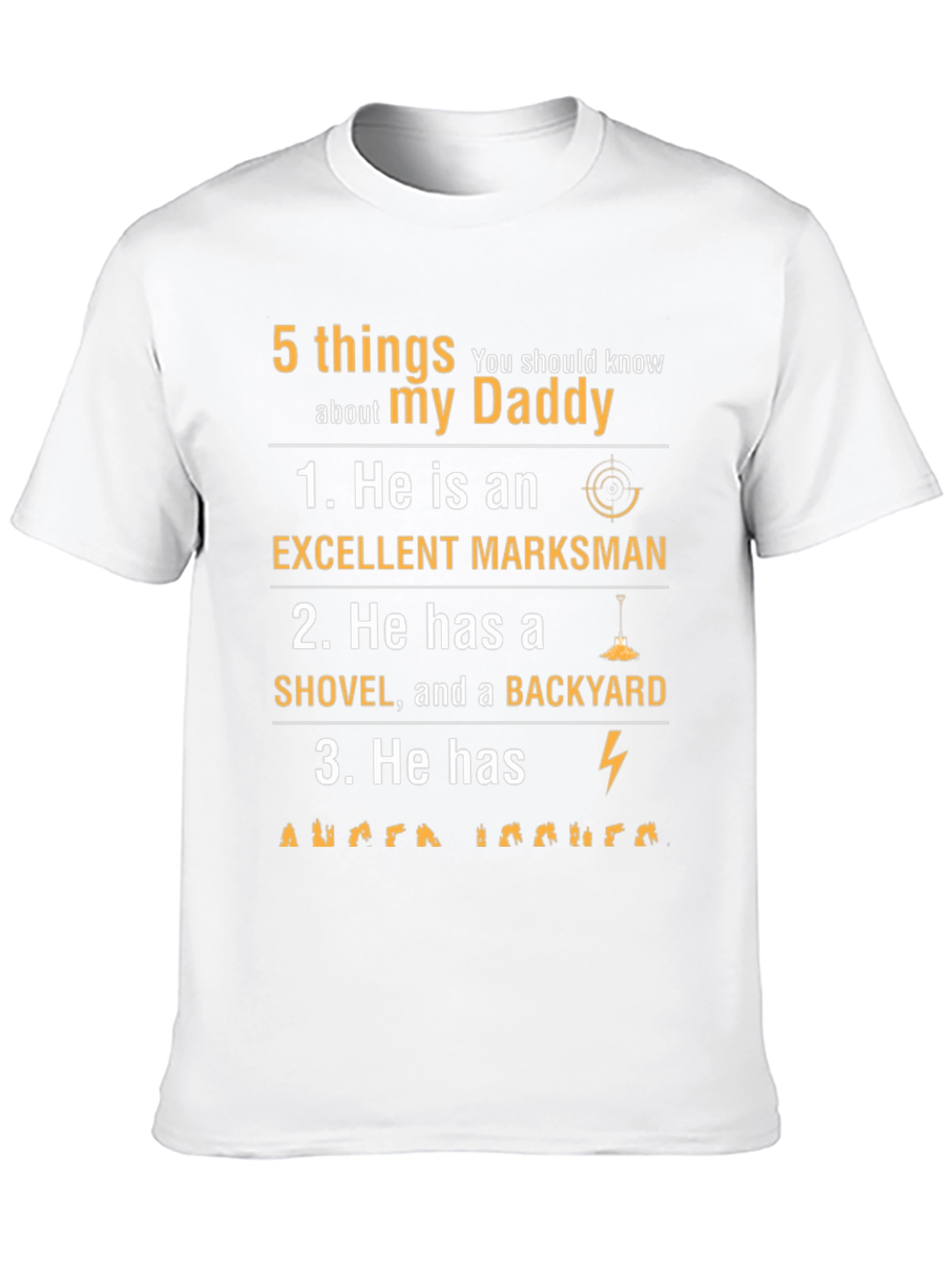 Black 5 Things About My Daddy T-Shirt view 10