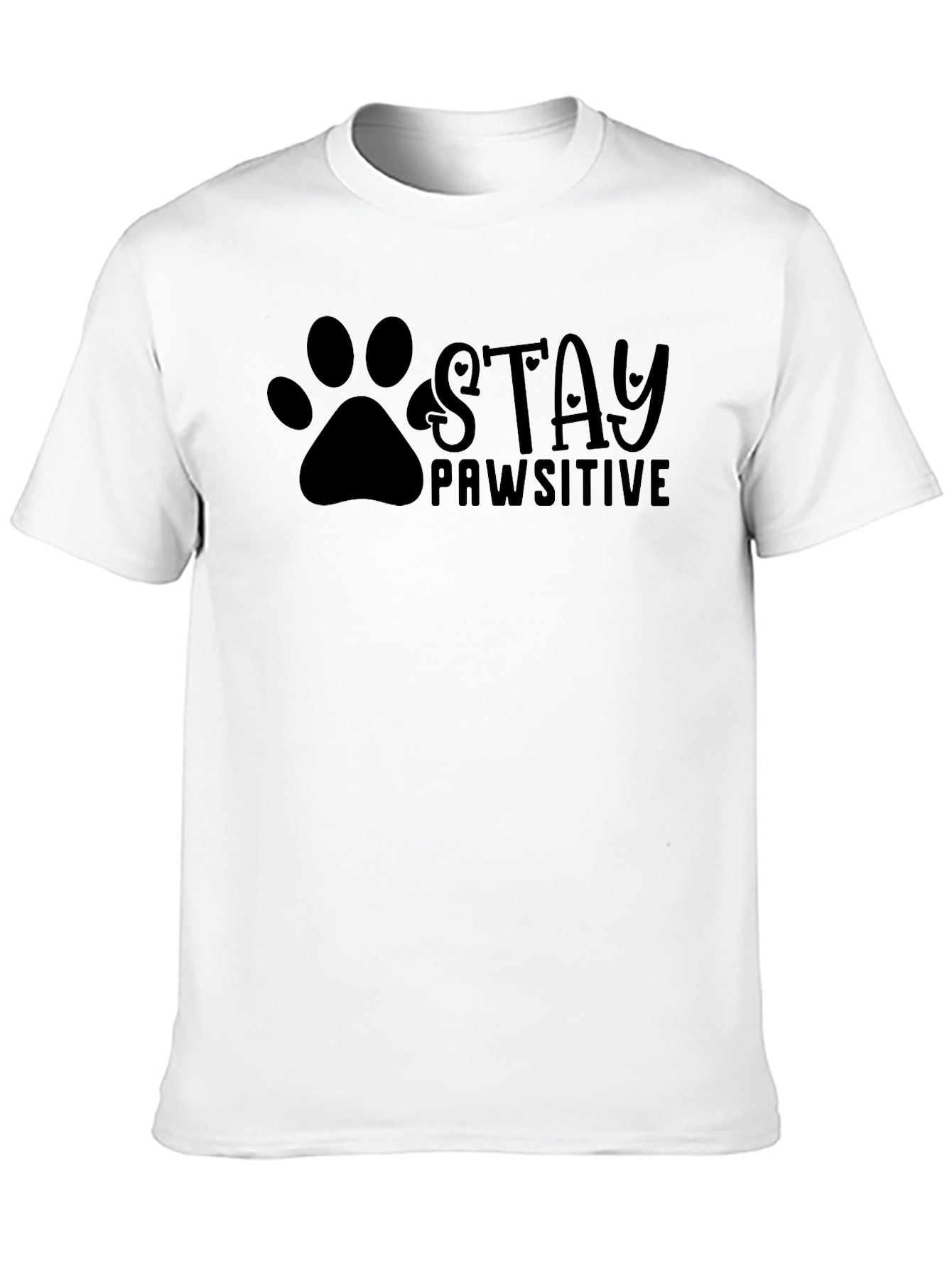 Black Stay Pawsitive Black T-Shirt view 10