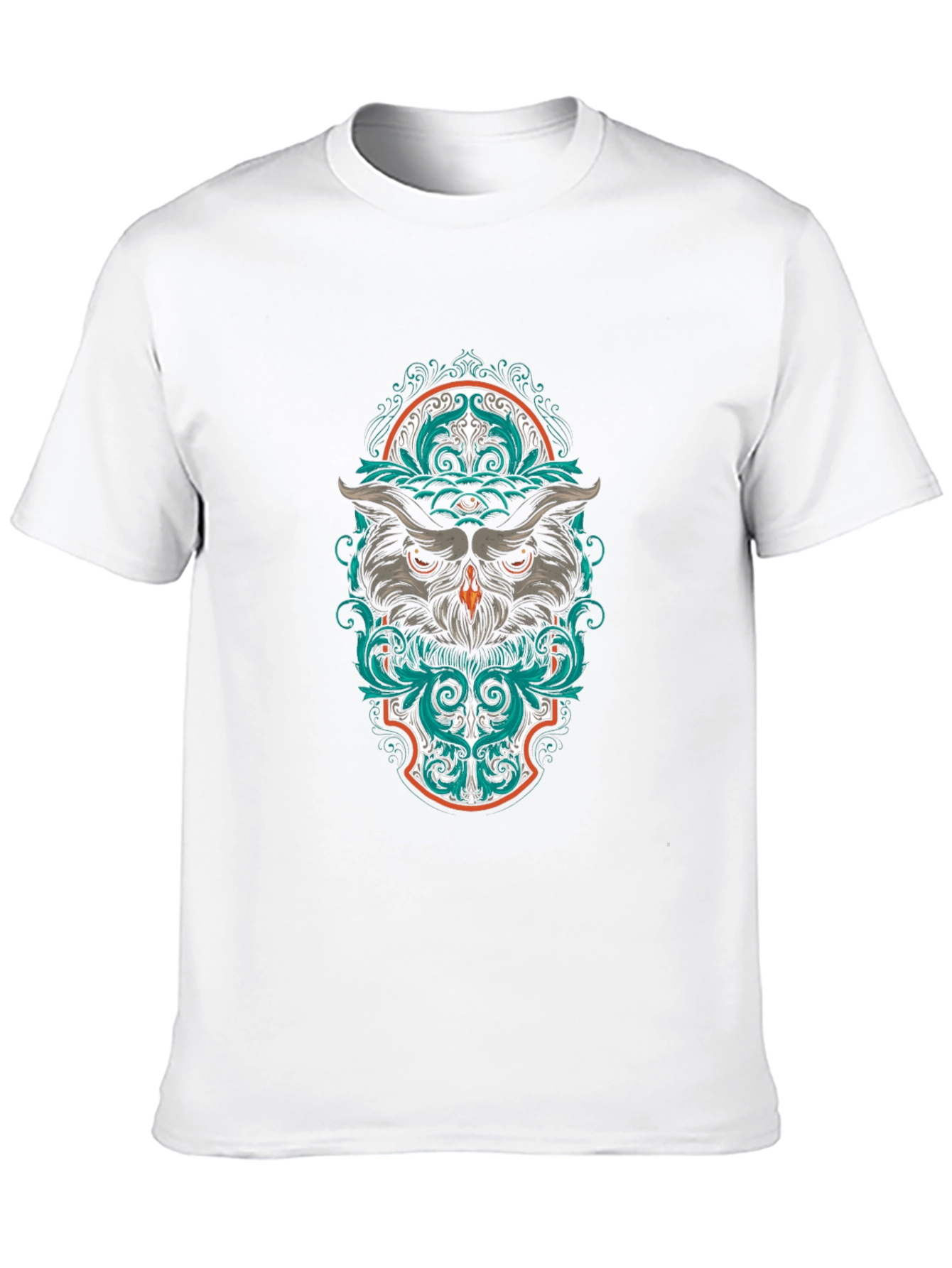 Black Owl Graphic Print Black T-Shirt view 10