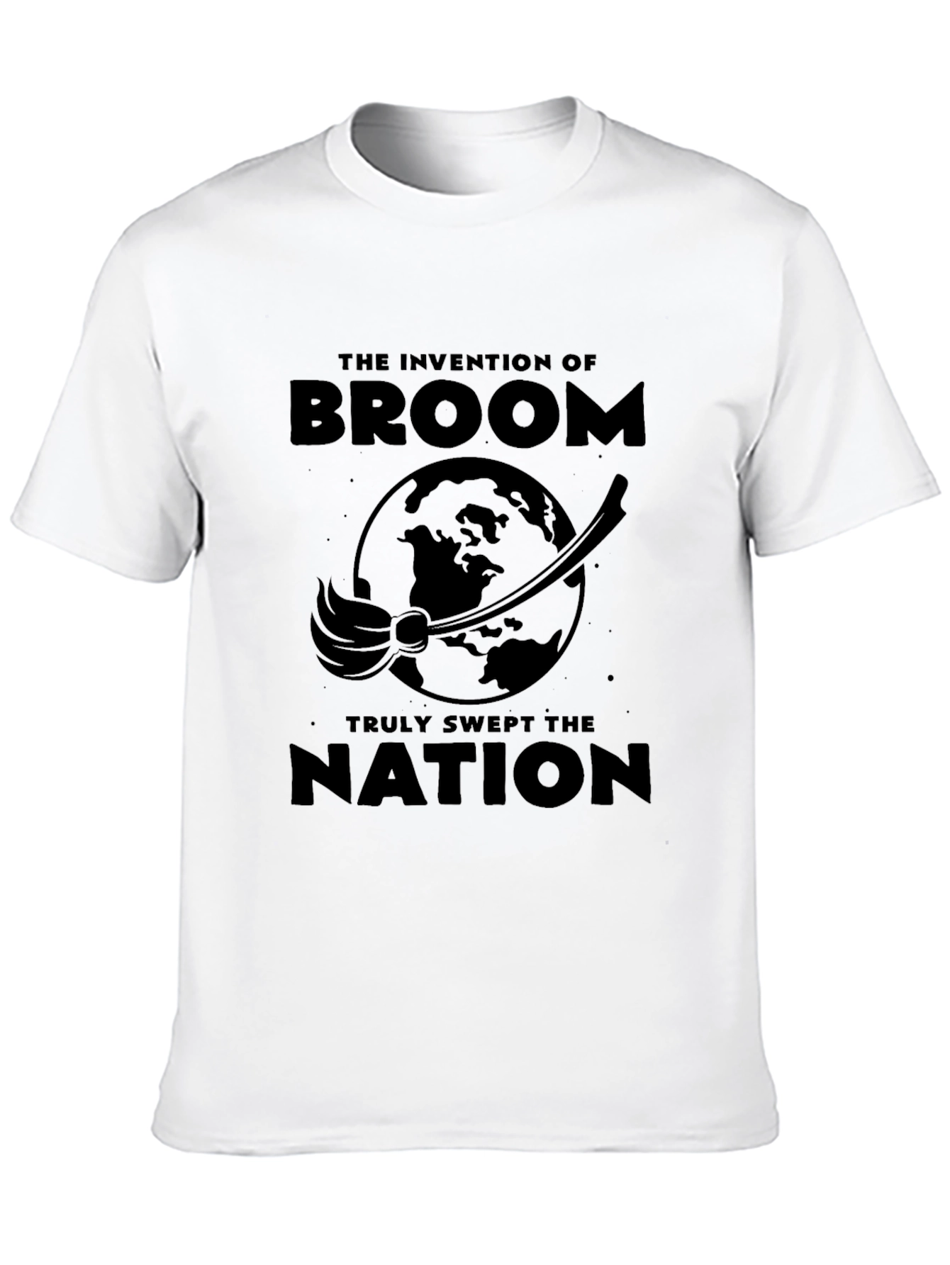 Black Invention of Broom Funny T-Shirt view 10