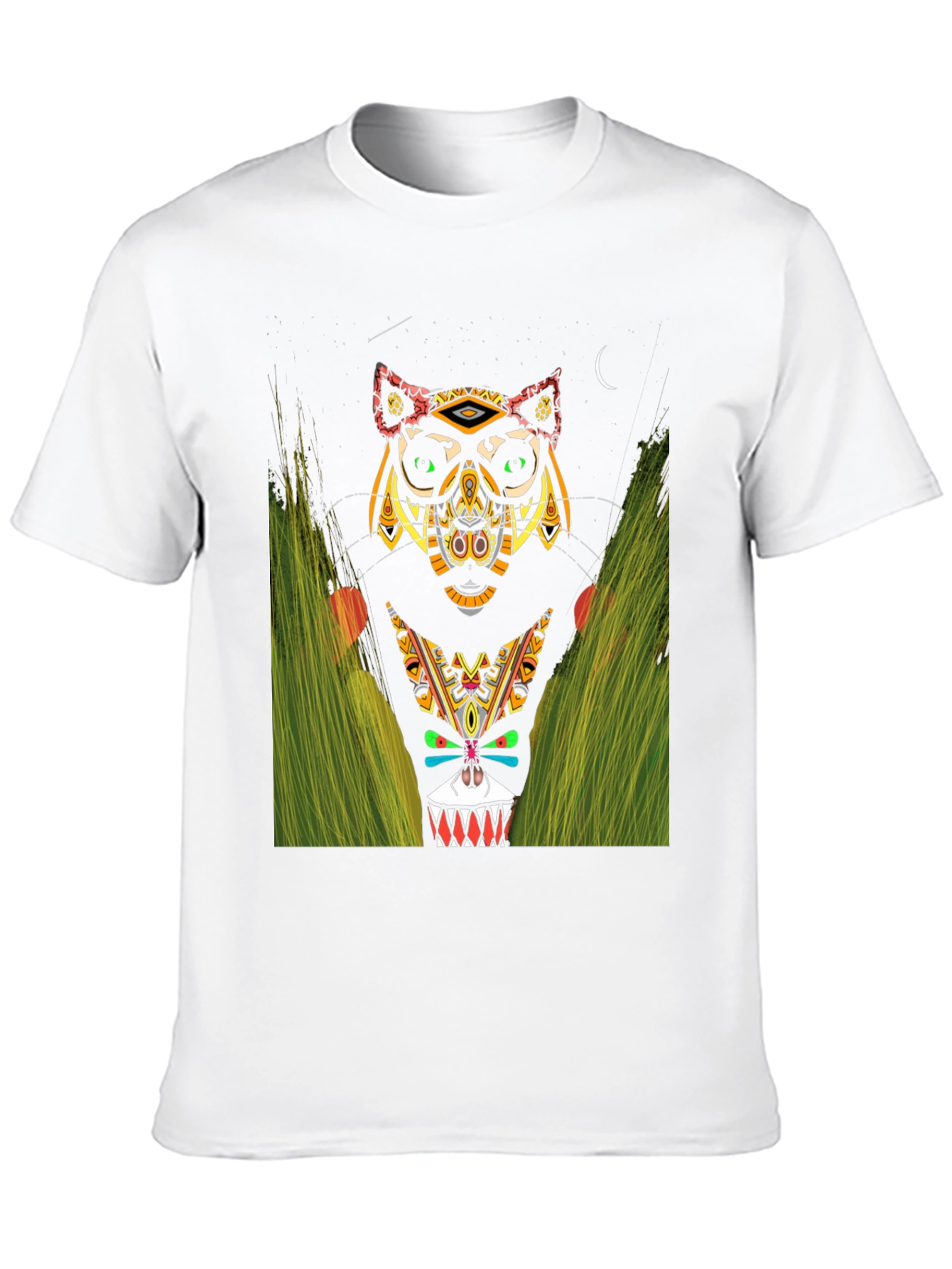 Black Tribal Totem Animal Graphic Tee view 10