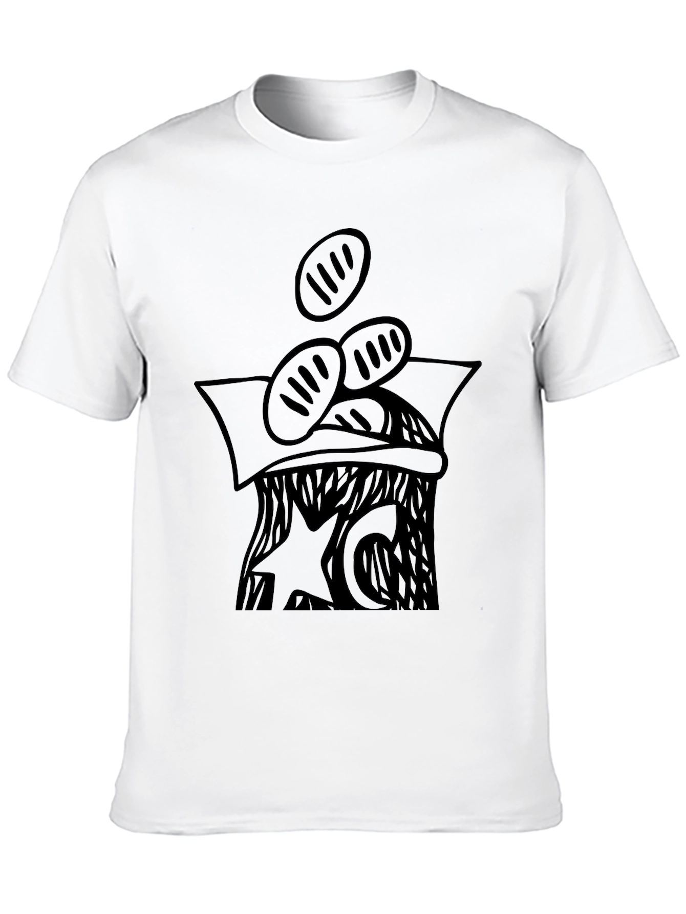 Black Graphic Print Black T-Shirt view 10