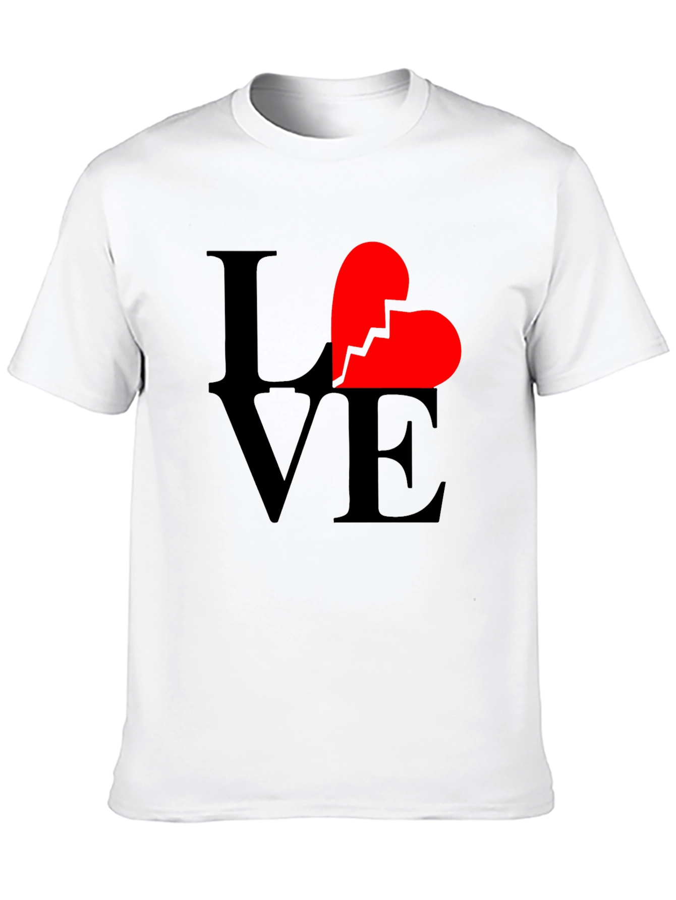Black Broken Heart Love Graphic T-Shirt - Unisex Black Tee view 10