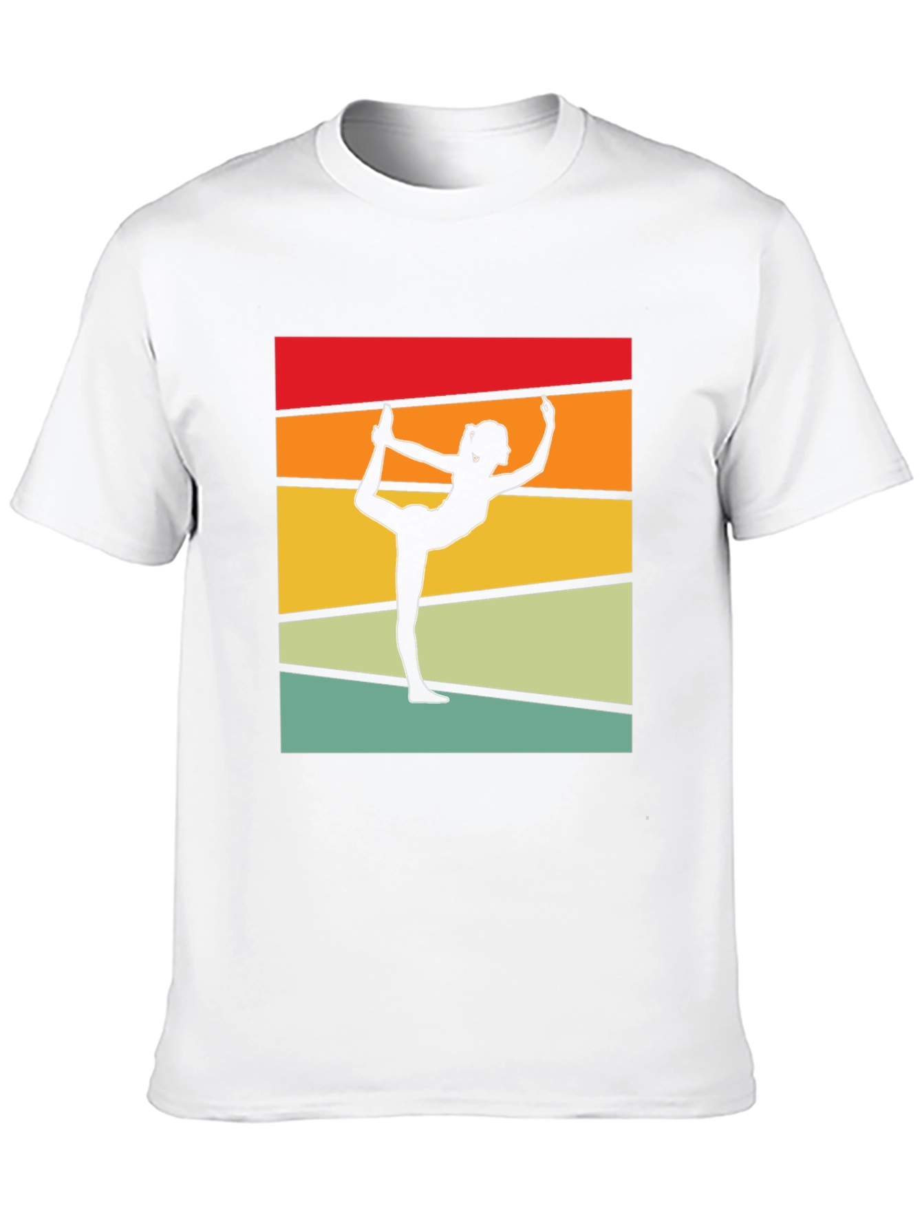 Black Yoga Pose Silhouette T-Shirt Retro Design view 10