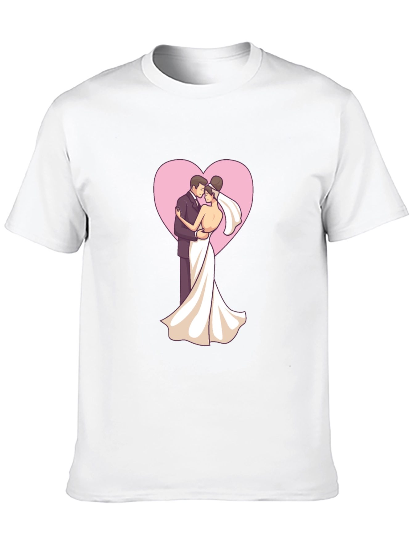 Black Bride & Groom Heart Tee - Black view 10