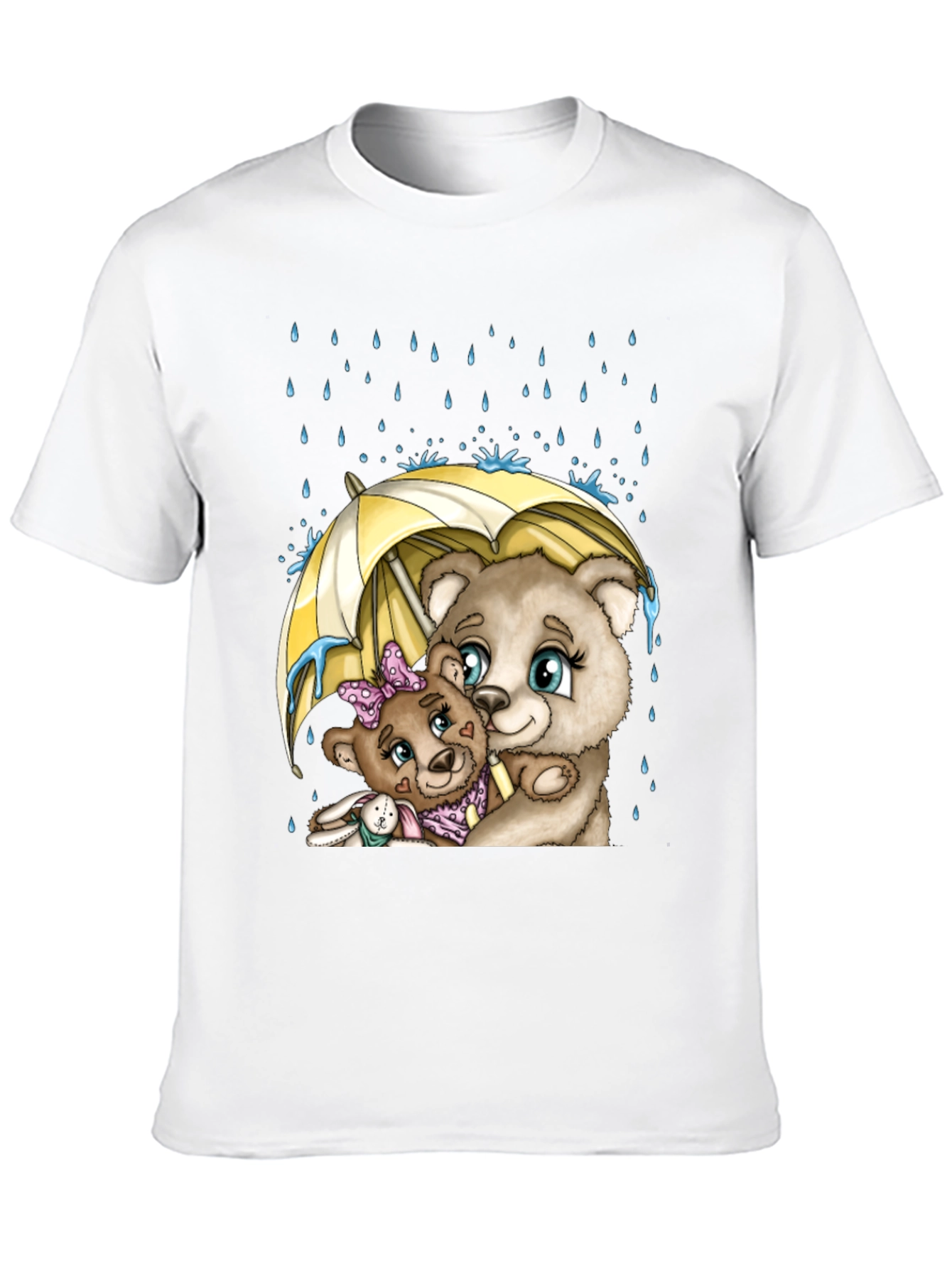 Black Bear Family Under Umbrella T-Shirt view 10