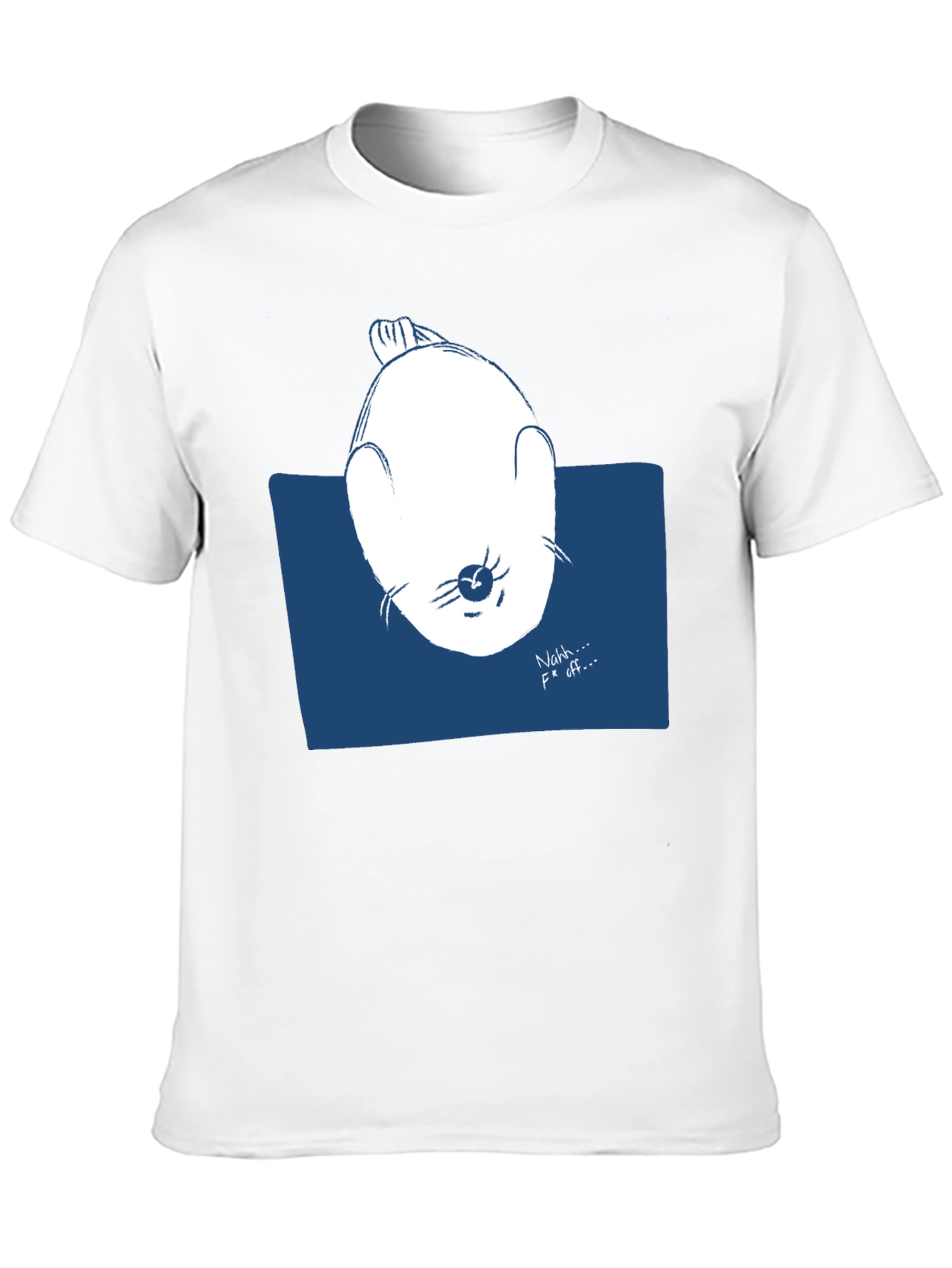 Black Funny Seal Graphic Tee - "Nahh... F Off..." Black T-Shirt view 10