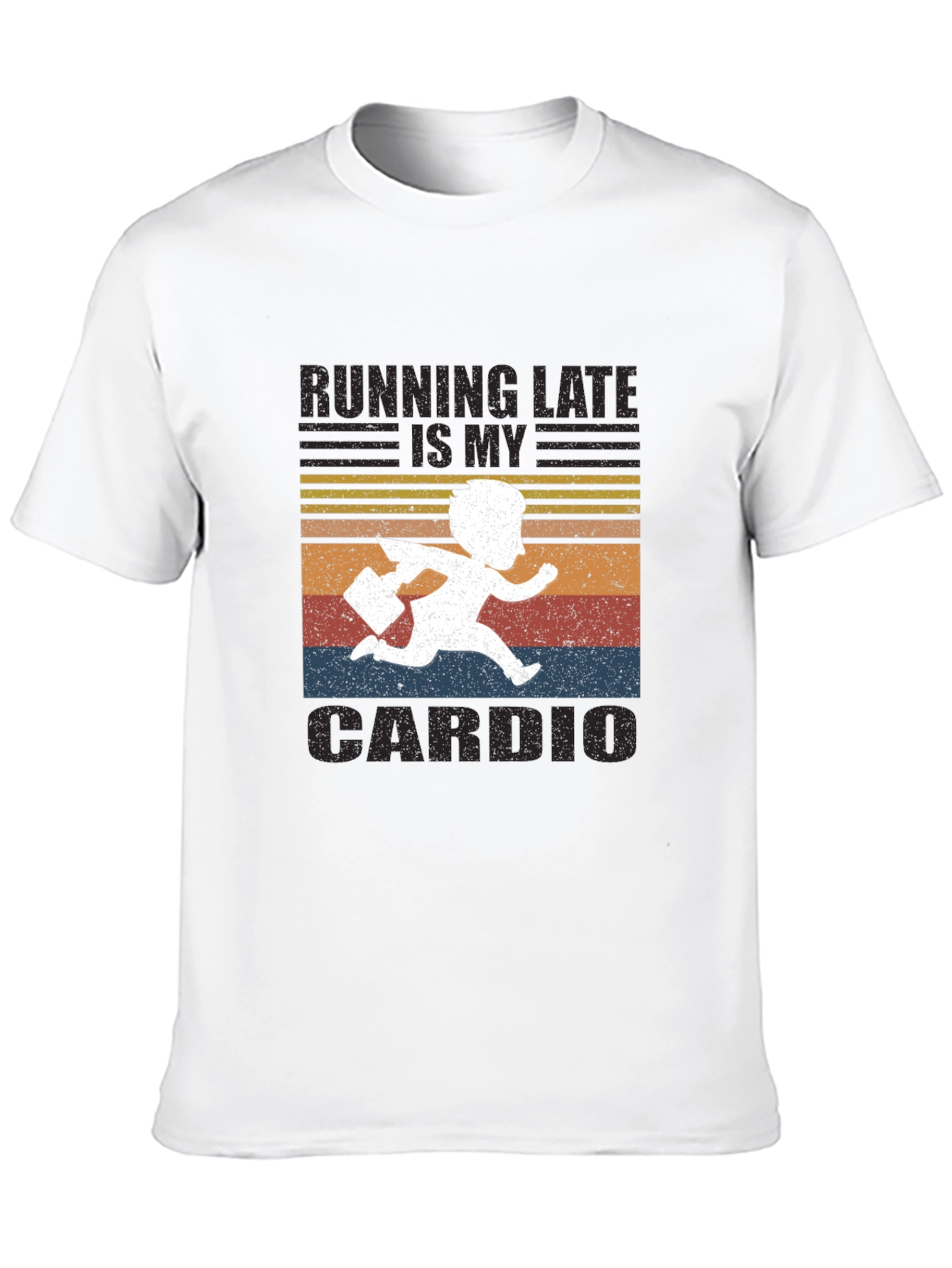 Black Running Late is My Cardio Graphic Tee view 10
