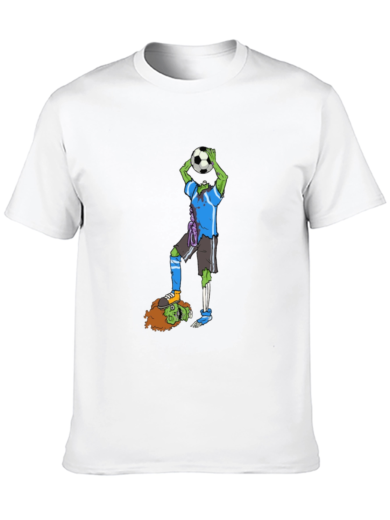 Black Zombie Soccer T-Shirt - Funny Graphic Tee view 10