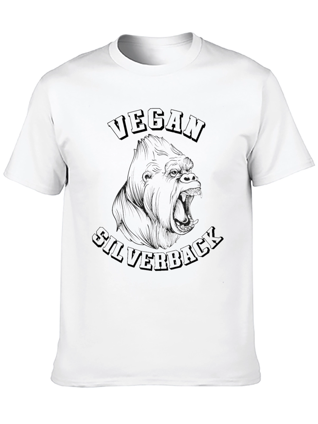 Black Vegan Silverback Graphic Tee - Black view 10