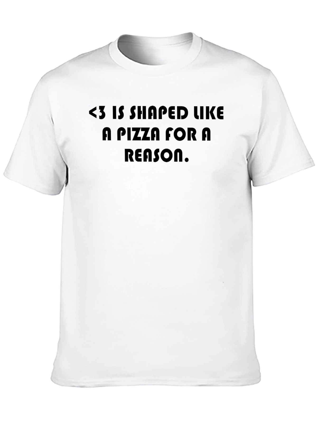 Black Pizza Shaped Love T-Shirt view 10