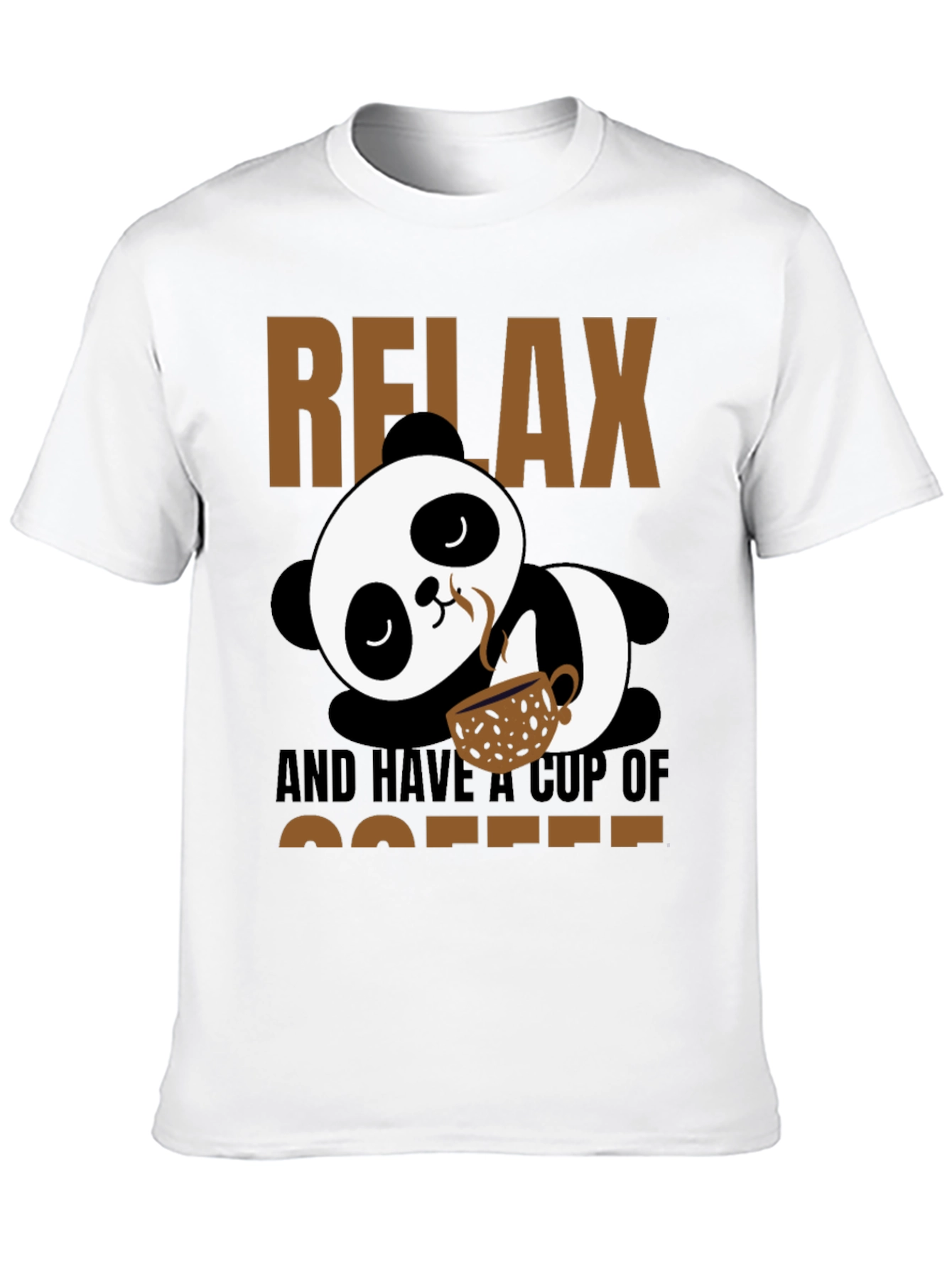 Black Relax Panda Coffee T-Shirt view 10
