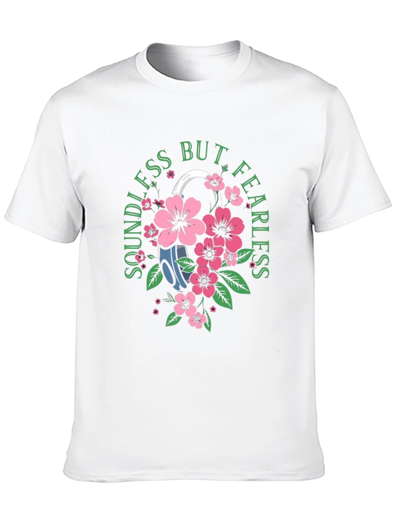 Black Soundless But Fearless Floral Graphic Tee - Black view 10