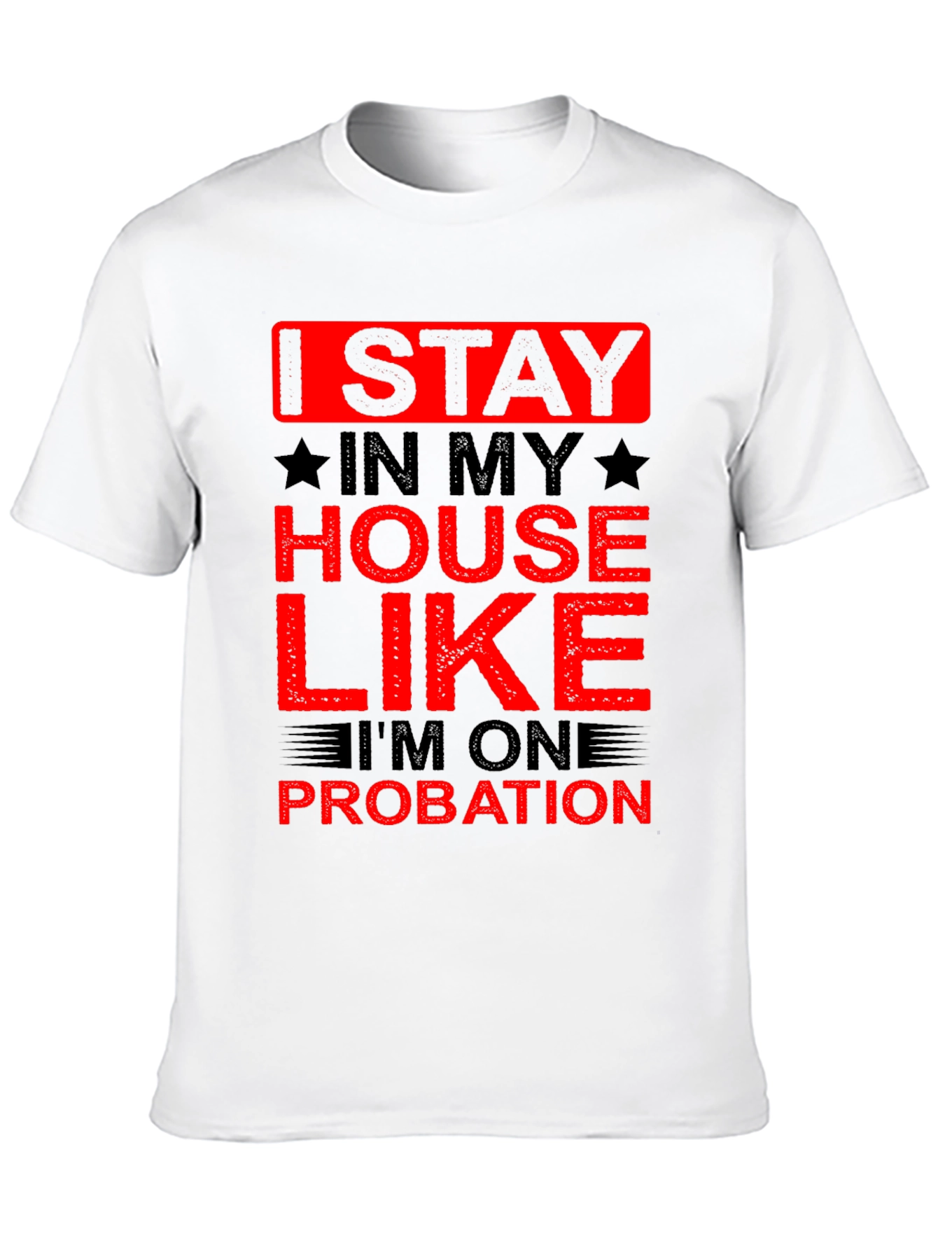 Black Stay Home Probation Graphic T-Shirt view 10