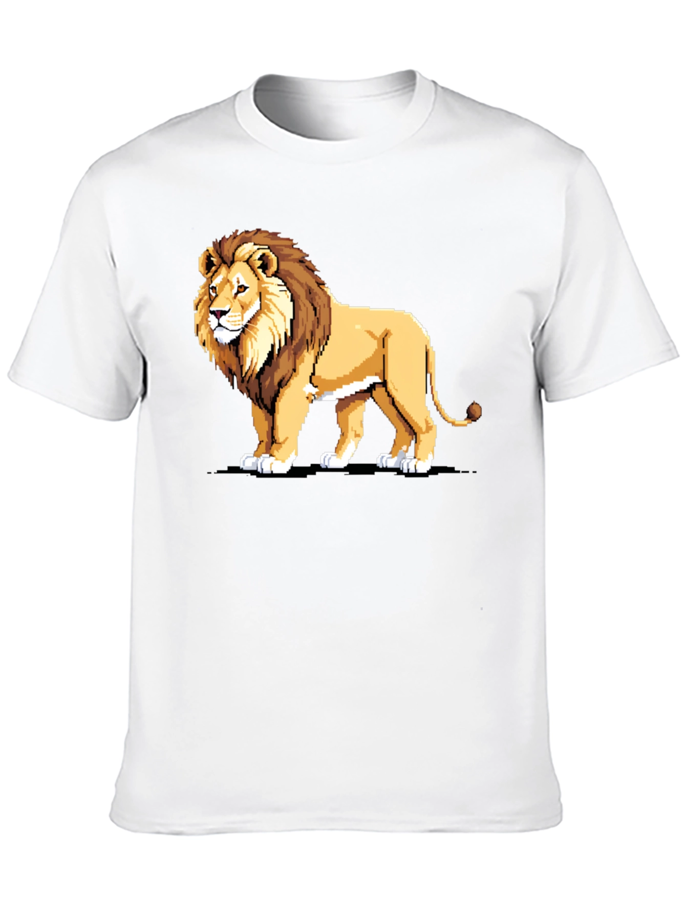 Black Pixelated Lion Graphic Tee - Black view 10