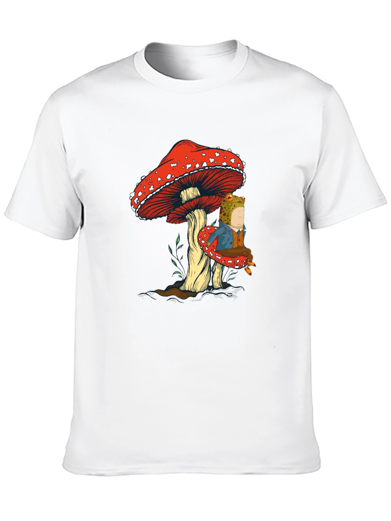 Black Frog on Mushroom Graphic Tee view 10