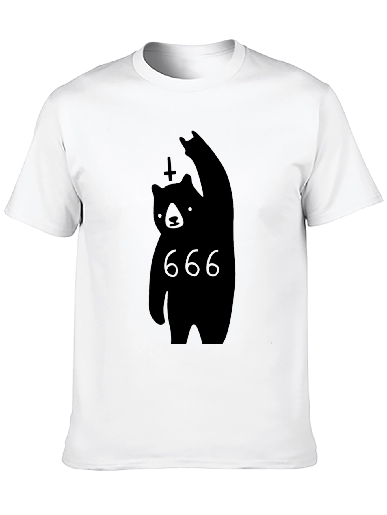 Black Black Bear 666 Graphic Tee - Rock & Roll Style view 10