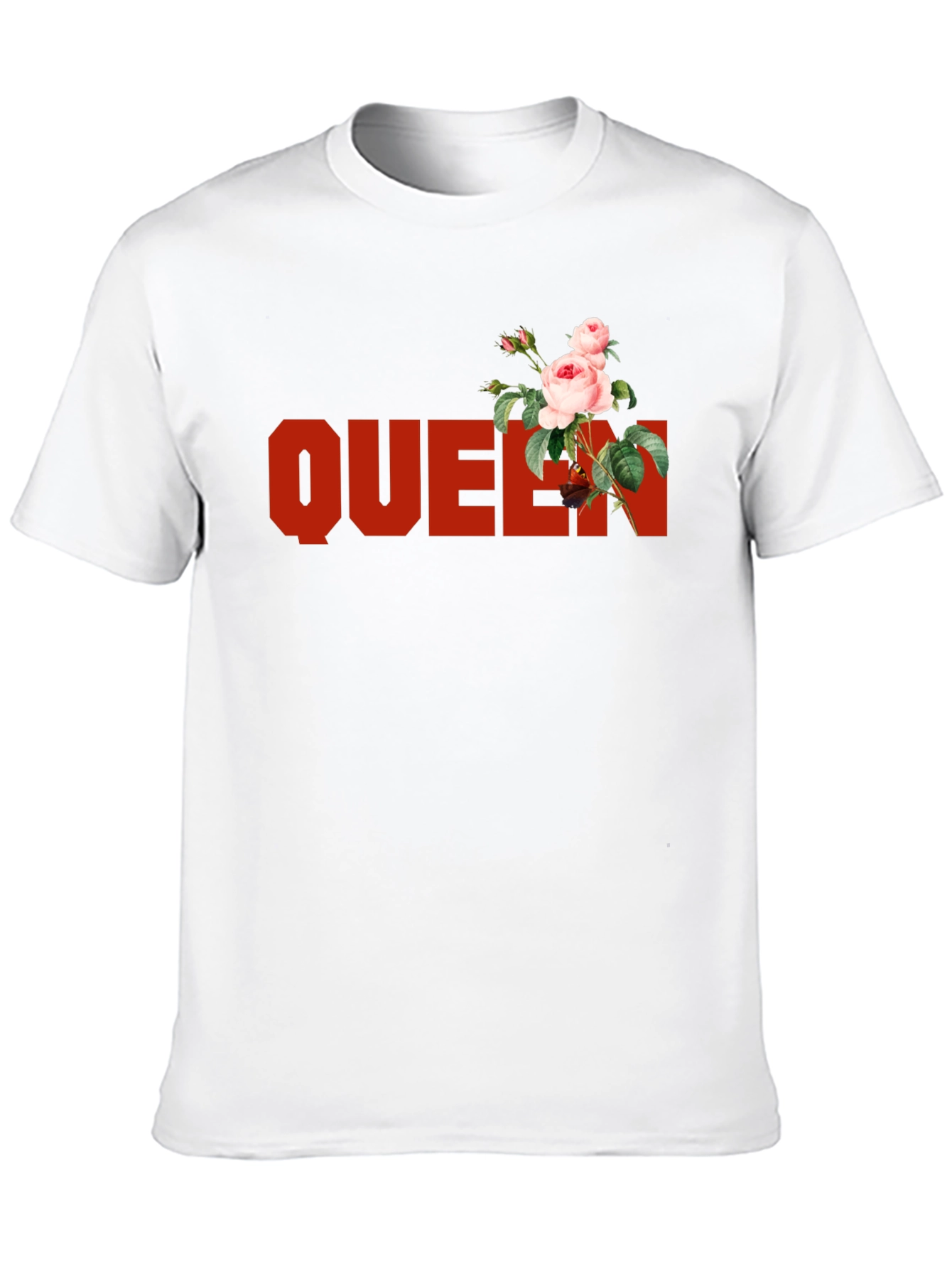 Black Queen Rose Graphic Tee - Black Cotton T-Shirt view 10