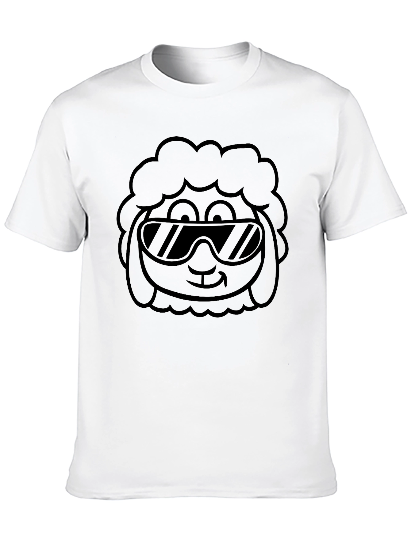 Black Cool Sheep Graphic Tee - Black Cotton Blend view 10
