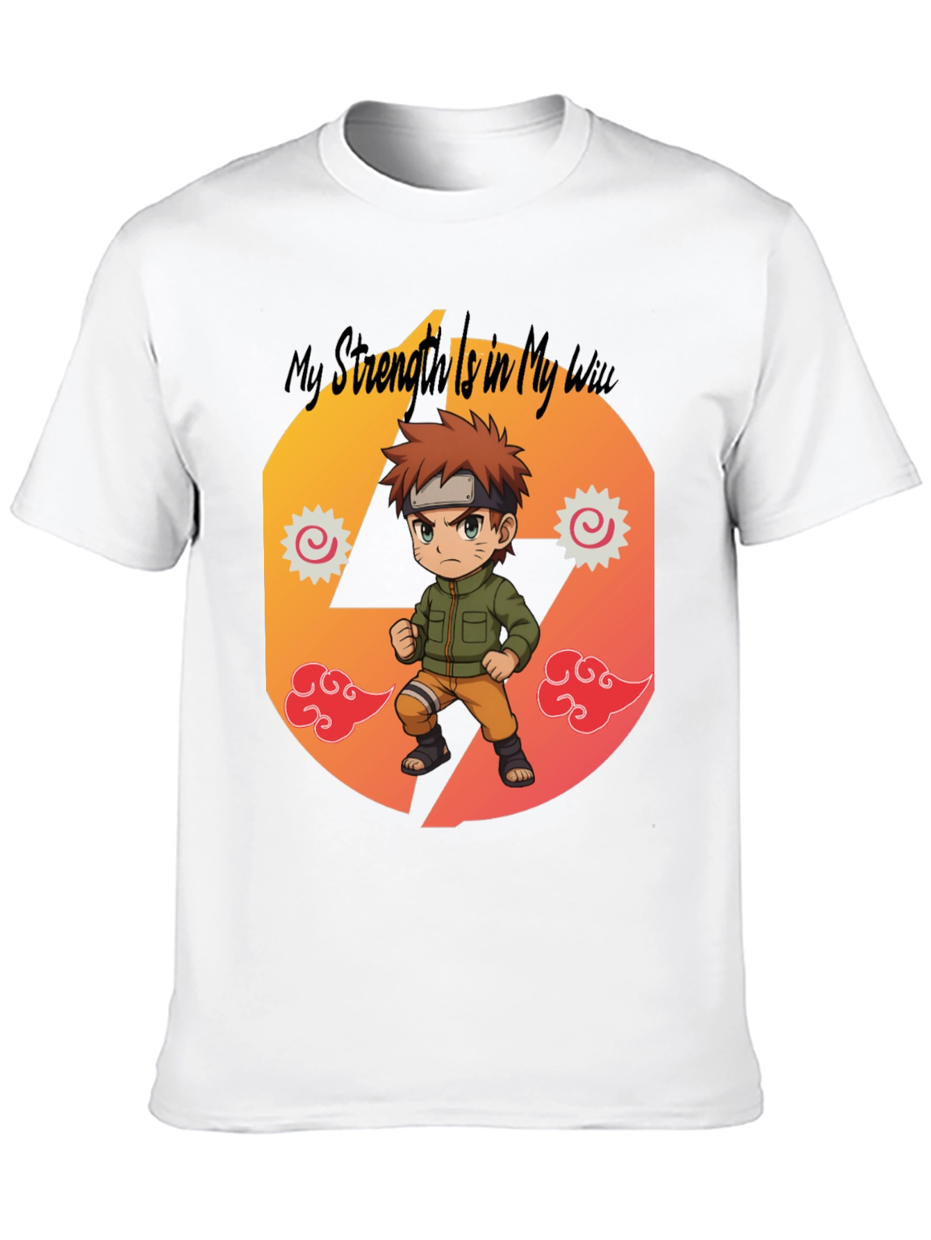 Black Anime Style Graphic Tee - My Strength Is My Way view 10