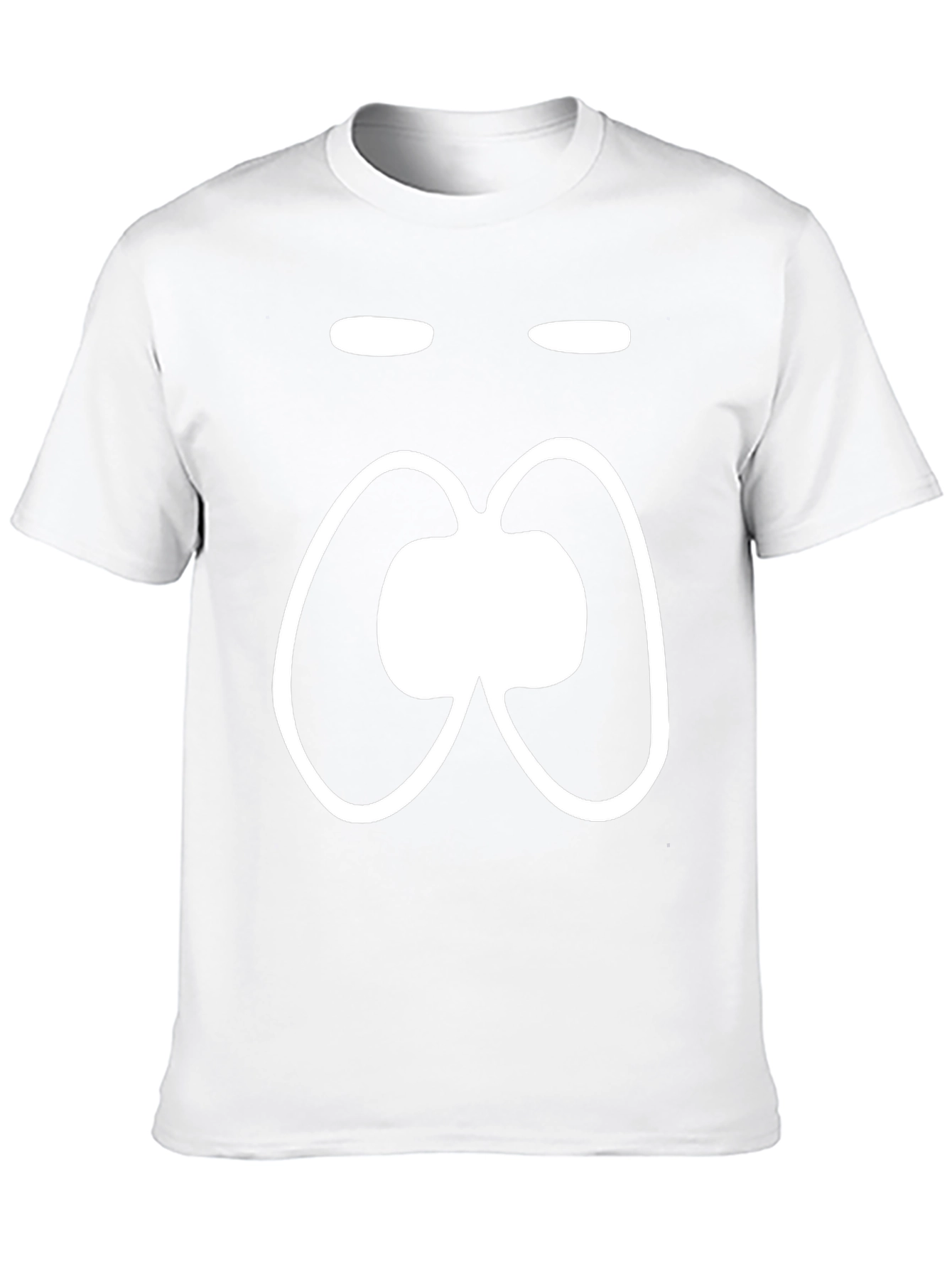 Black Funny Face Black T-Shirt, White Cartoon Graphic view 10