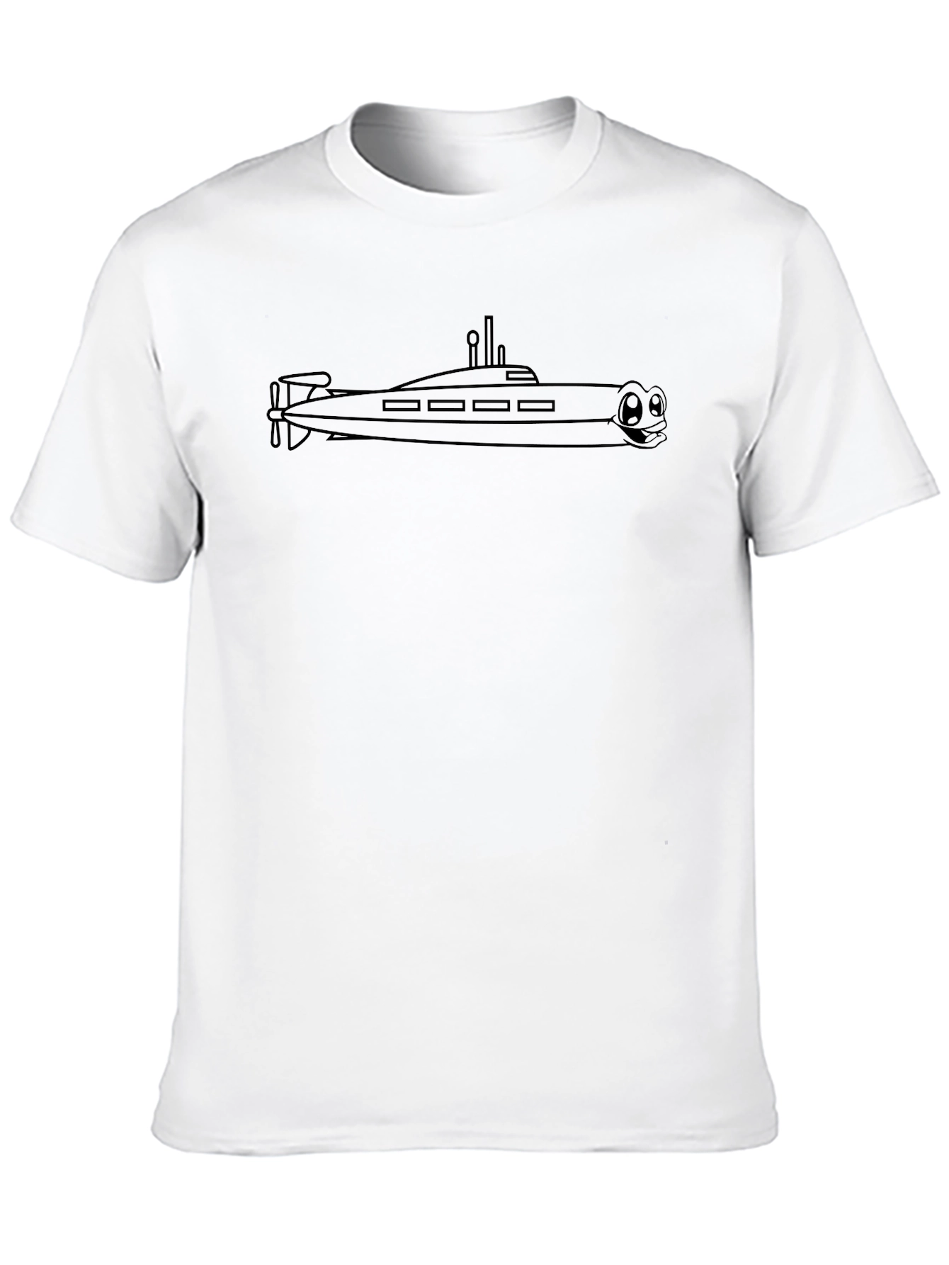 Black Cartoon Submarine Graphic Tee - Black view 10