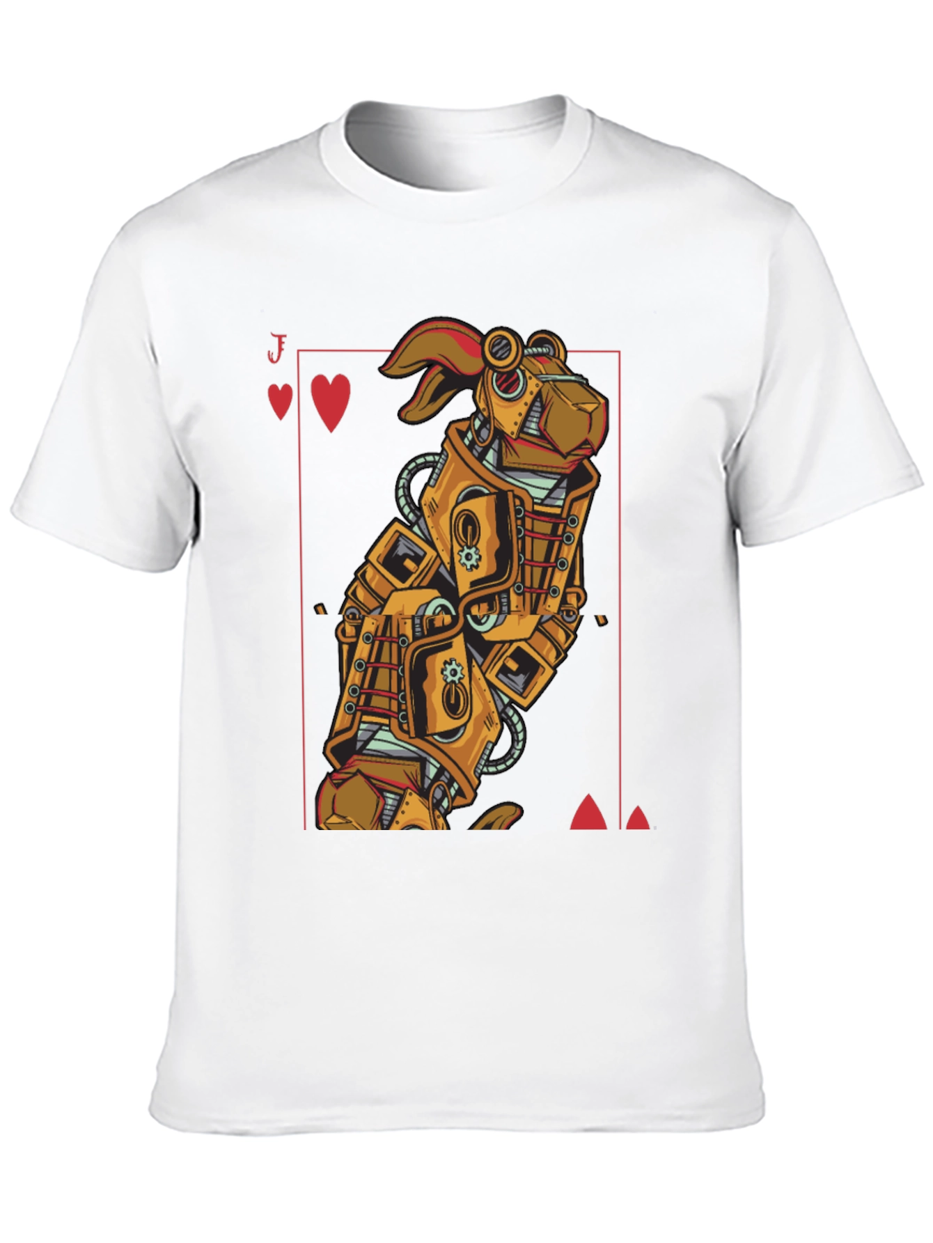 Black Steampunk Robot Rabbit T-Shirt - Jack of Hearts view 10