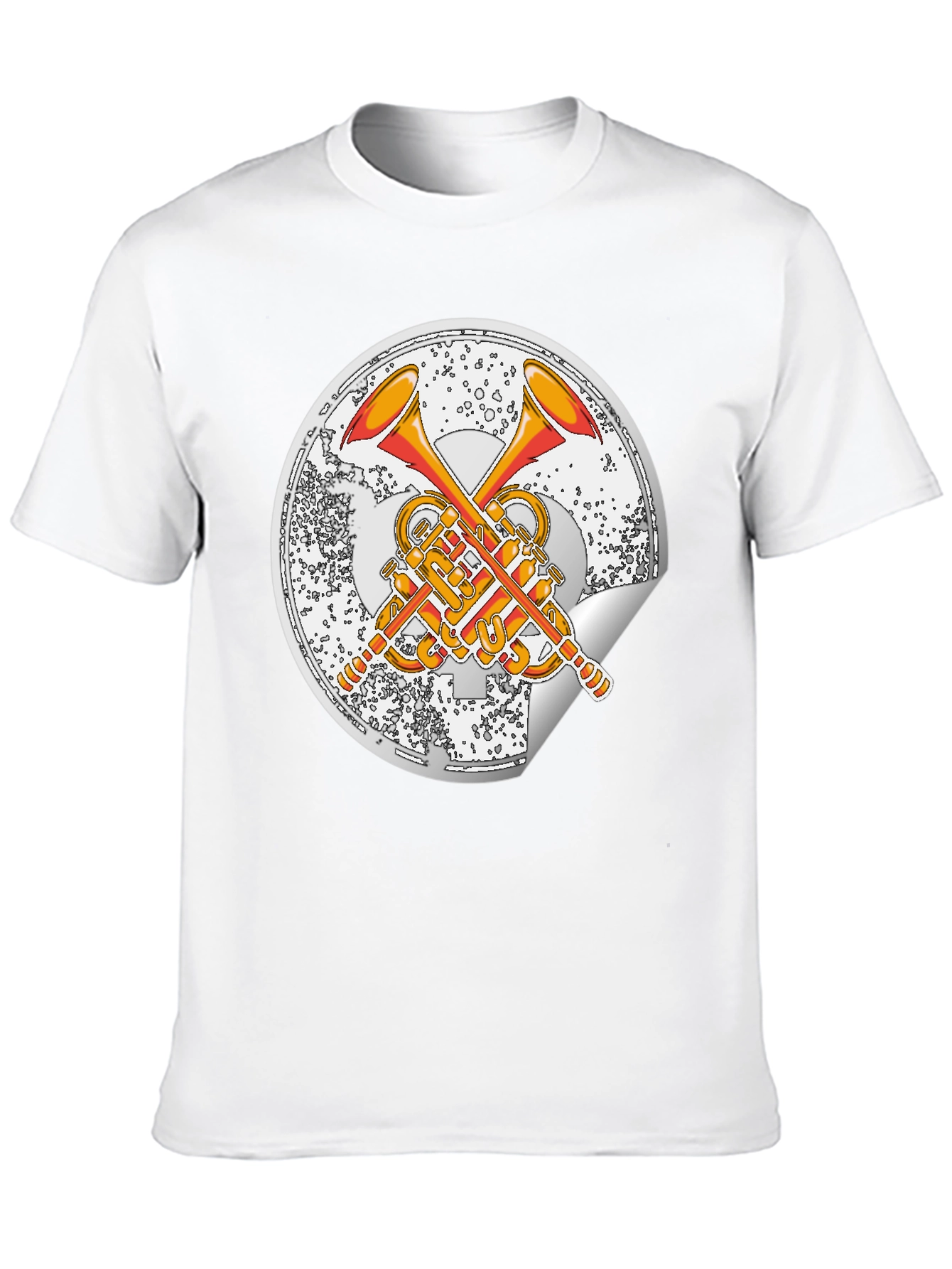 Black Trumpet Emblem Graphic Black T-Shirt view 10