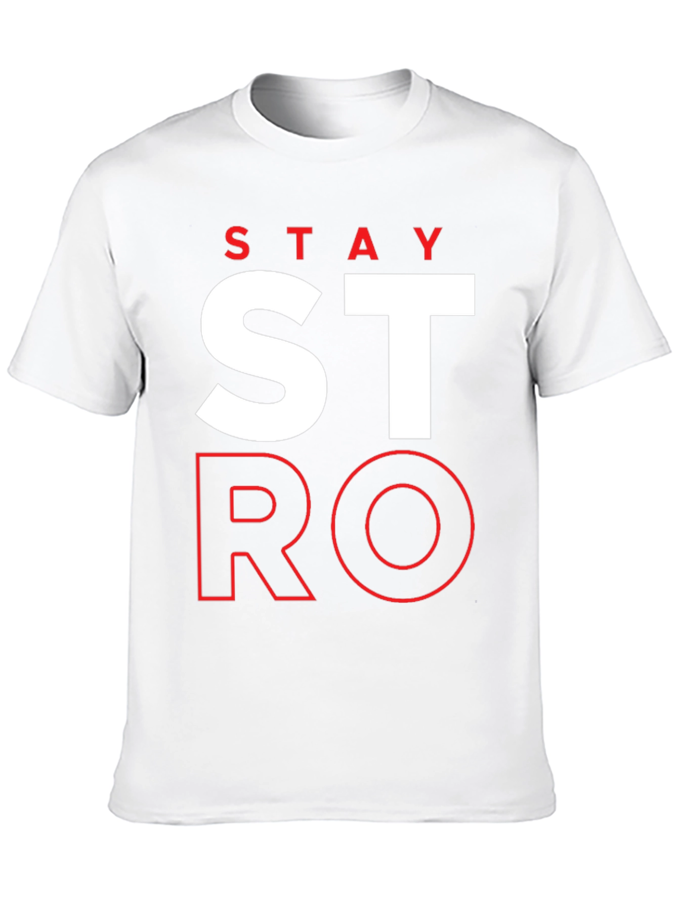 Black Stay Strong Graphic Print Men's T-Shirt view 10