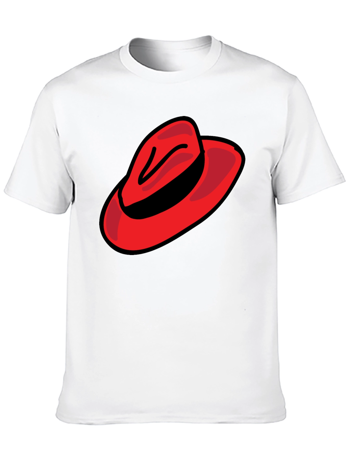 Black Red Hat Graphic Tee - Casual Black T-Shirt view 10