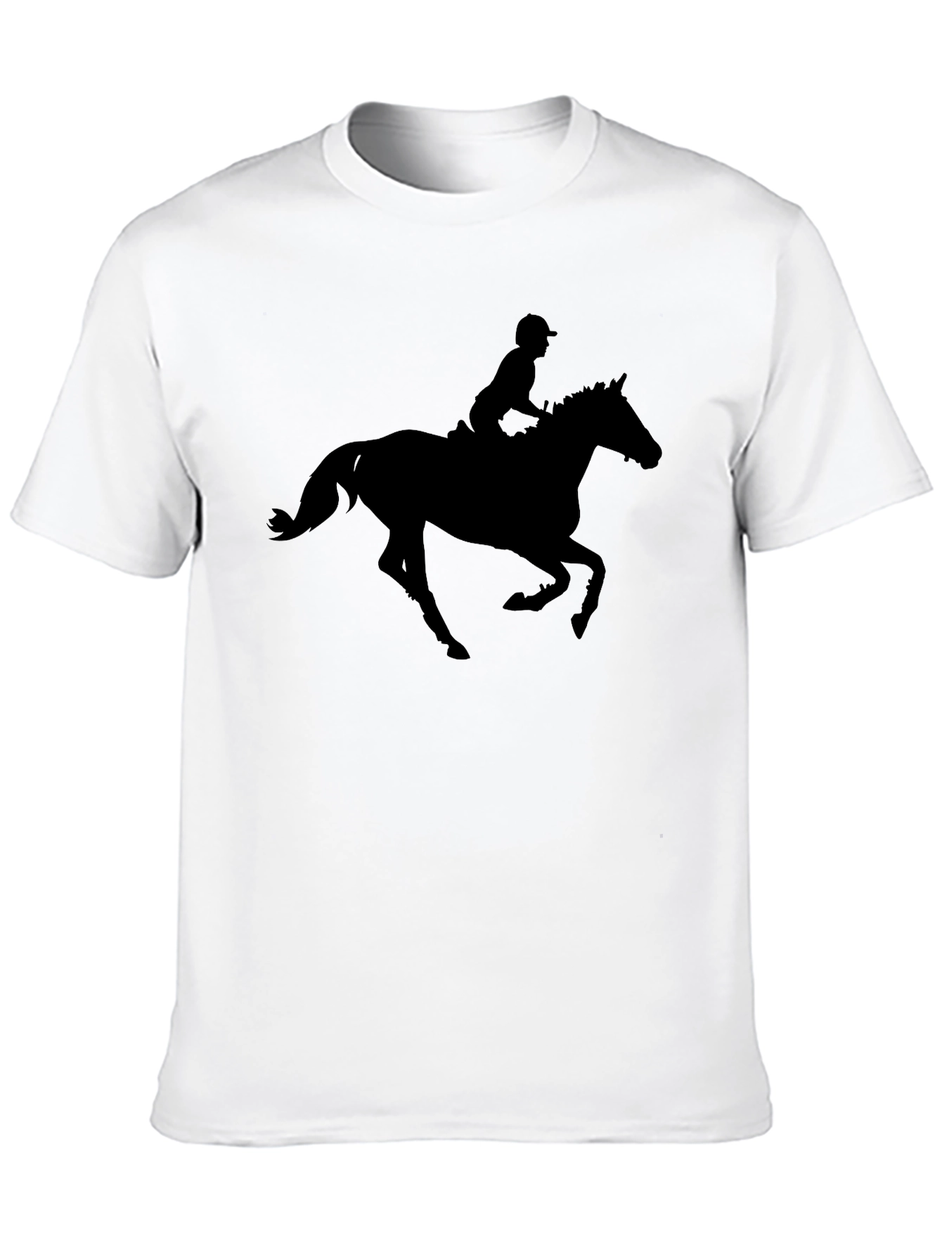 Black Equestrian Silhouette Graphic Tee - Black Cotton Comfort view 10