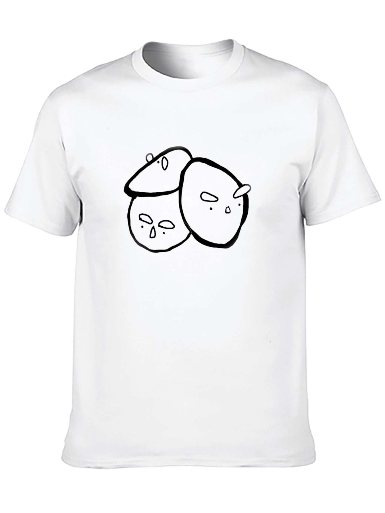 Black Abstract Faces Black Graphic Tee view 10