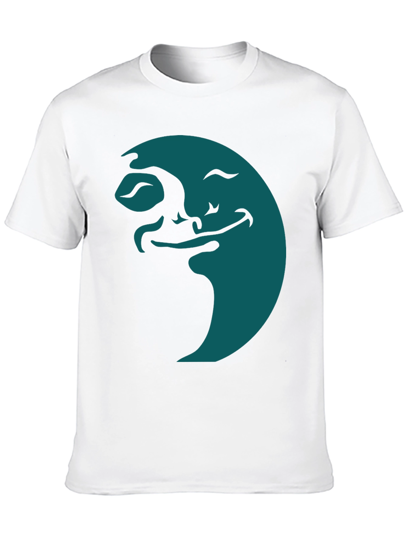 Smiling Moon Graphic Tee - Soft Black Cotton - 10