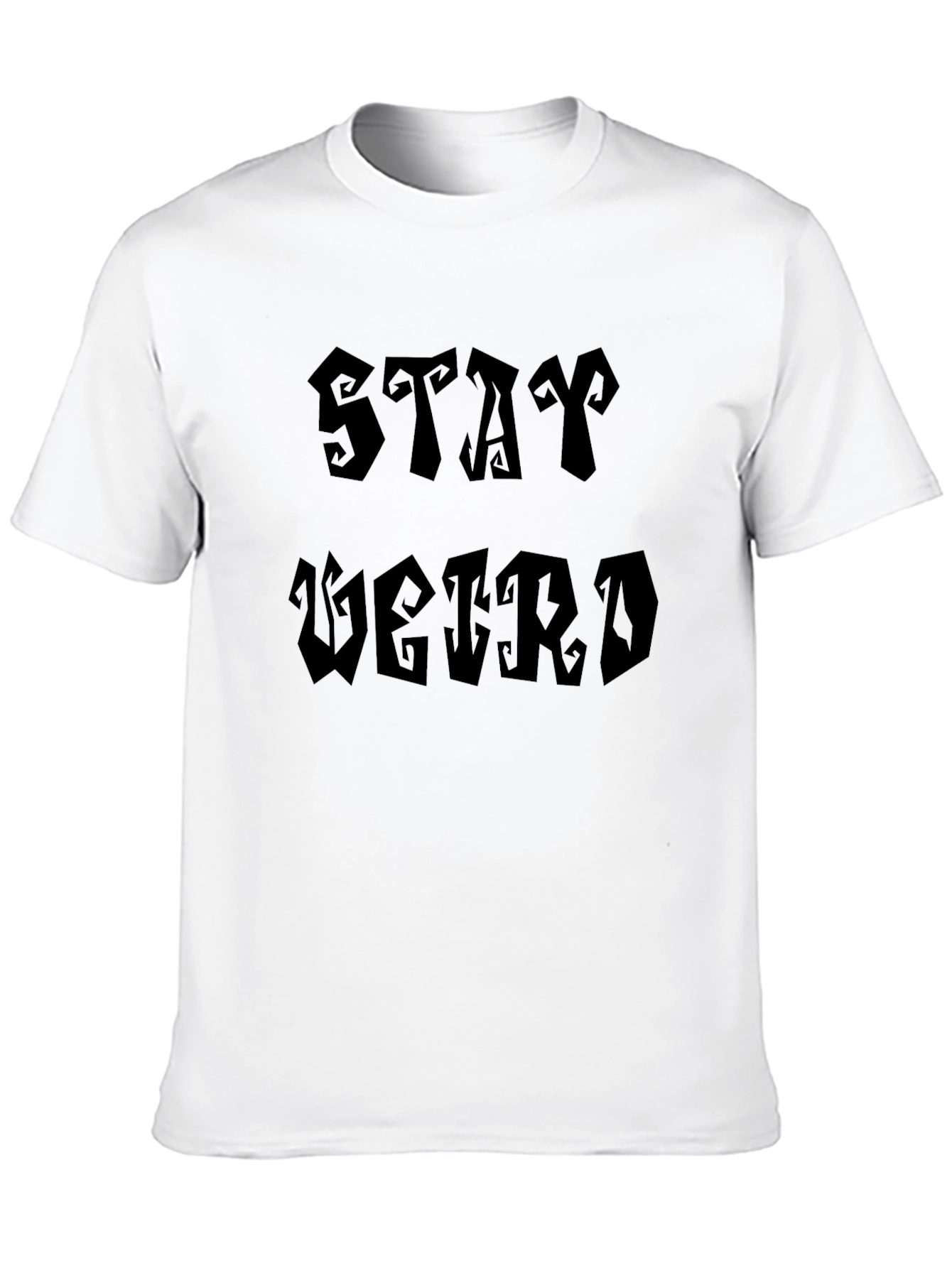 Black Stay Weird Graphic Tee - Black view 10