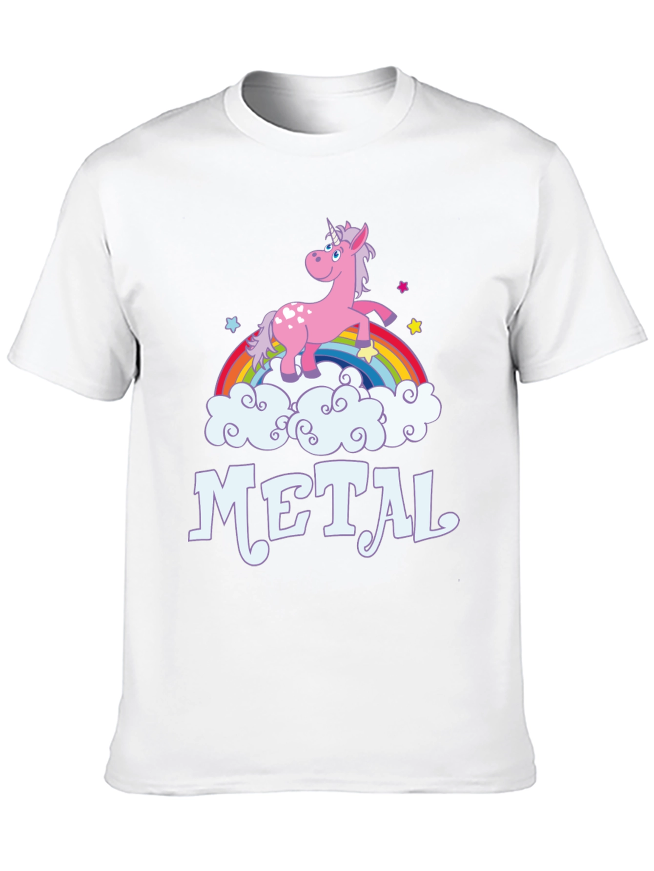 Black Unicorn Rainbow Heavy Metal T-Shirt - Black Graphic Tee view 10