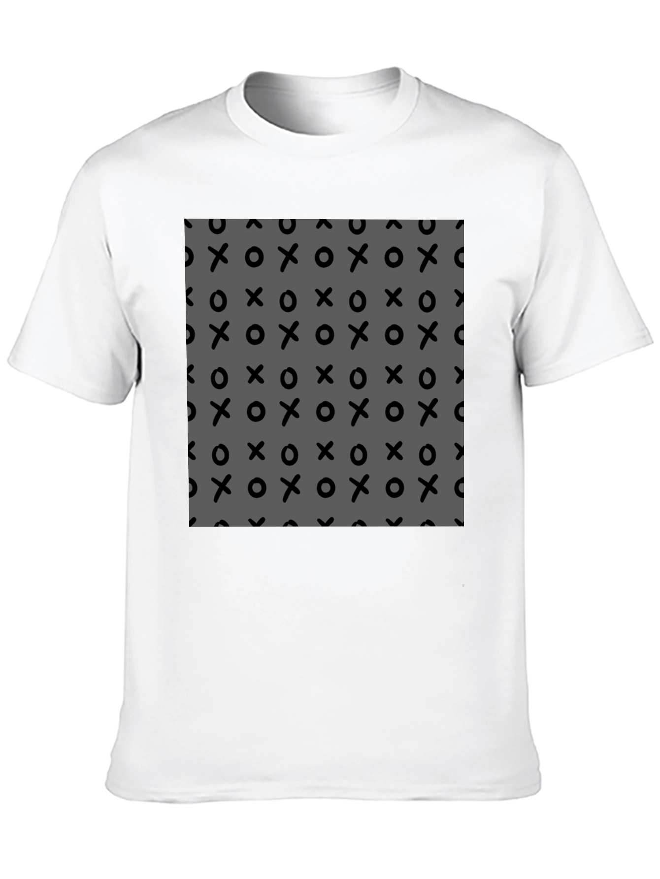 Black Abstract XO Pattern Black T-Shirt view 10