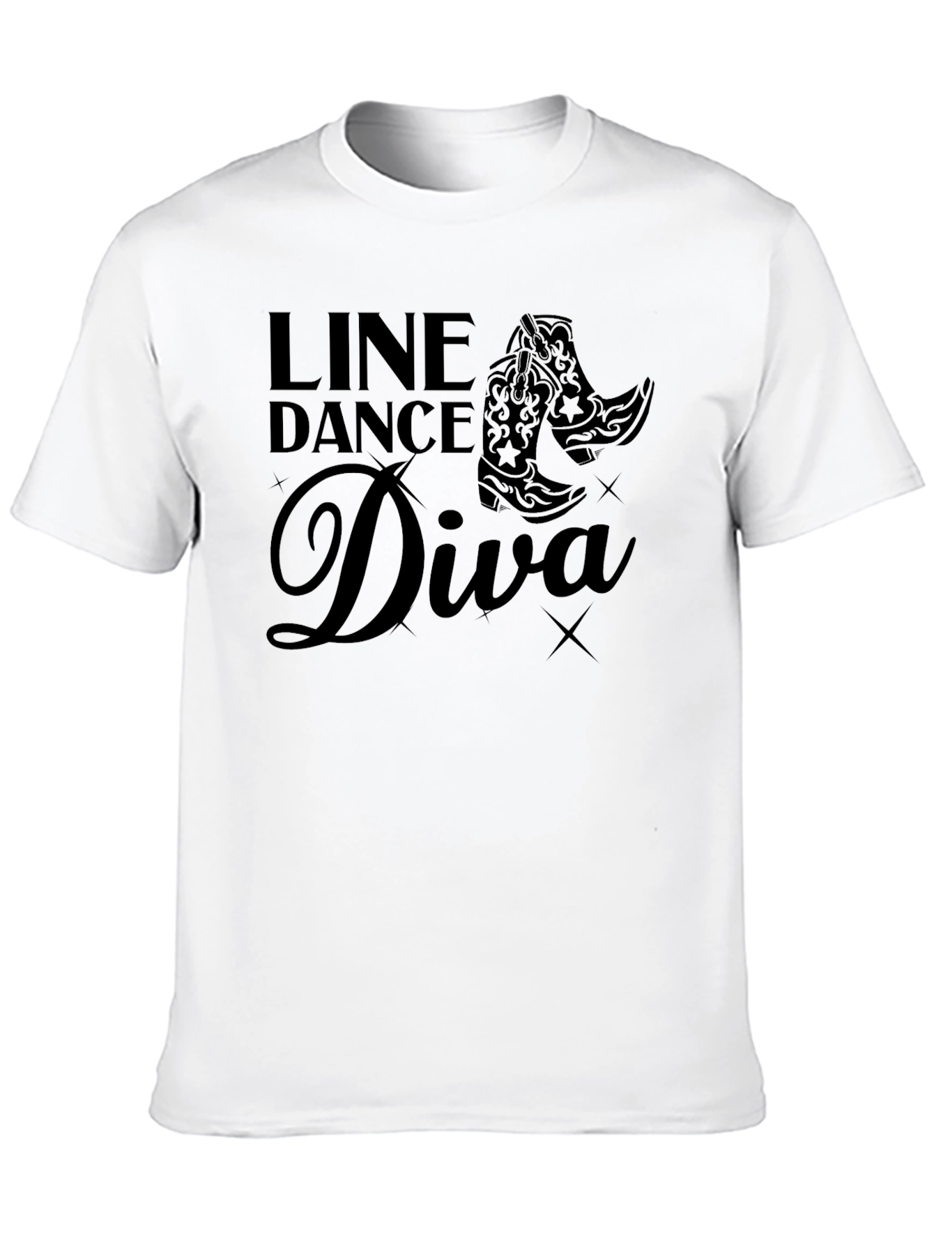 Line Dance Diva T-Shirt - Western Cowboy Boots - 10